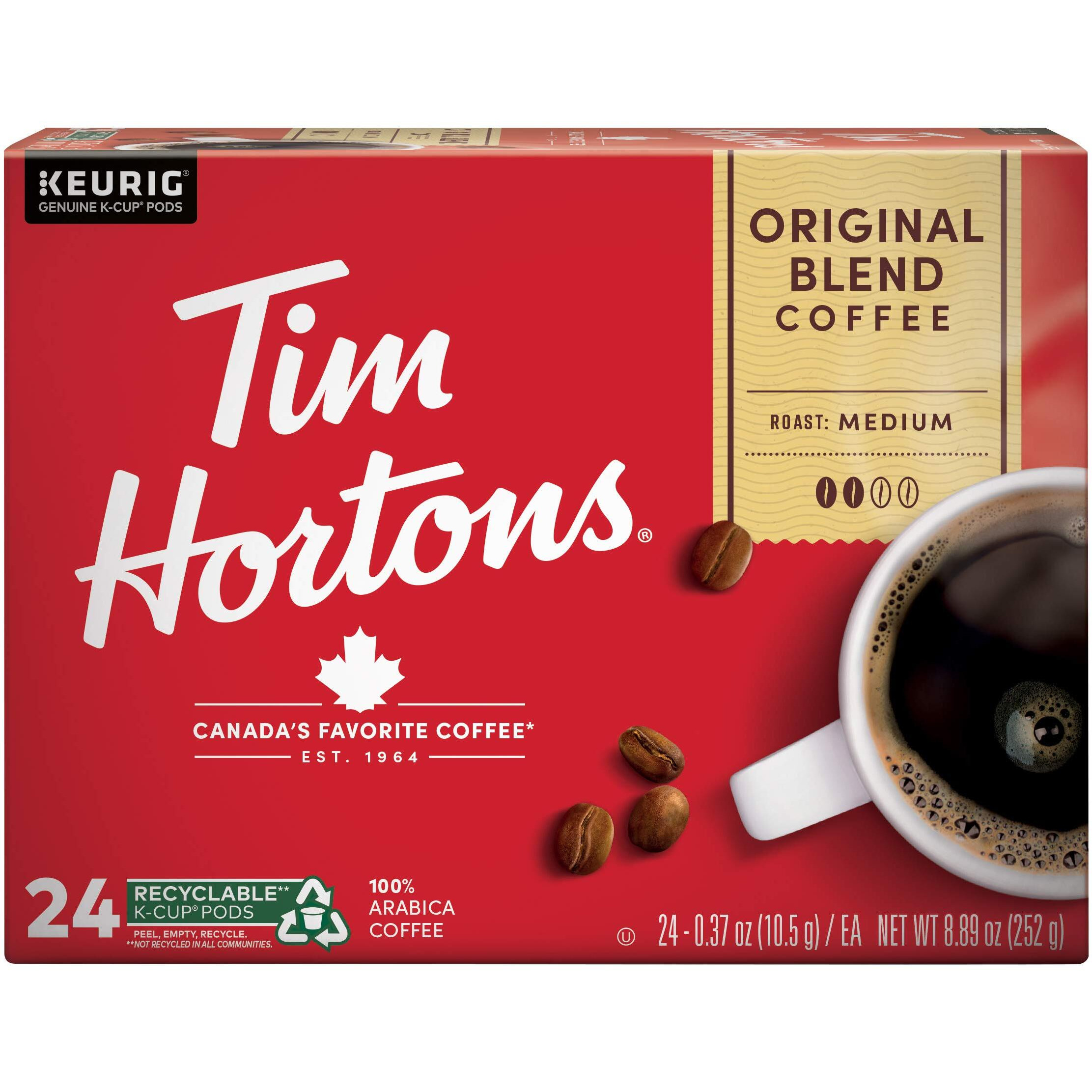 Tim Hortons Original Blend, Medium Roast Coffee, Single-Serve K-Cup Pods Compatible With Keurig Brewers, 24 Count(Pack Of 1)(Packaging May Vary)