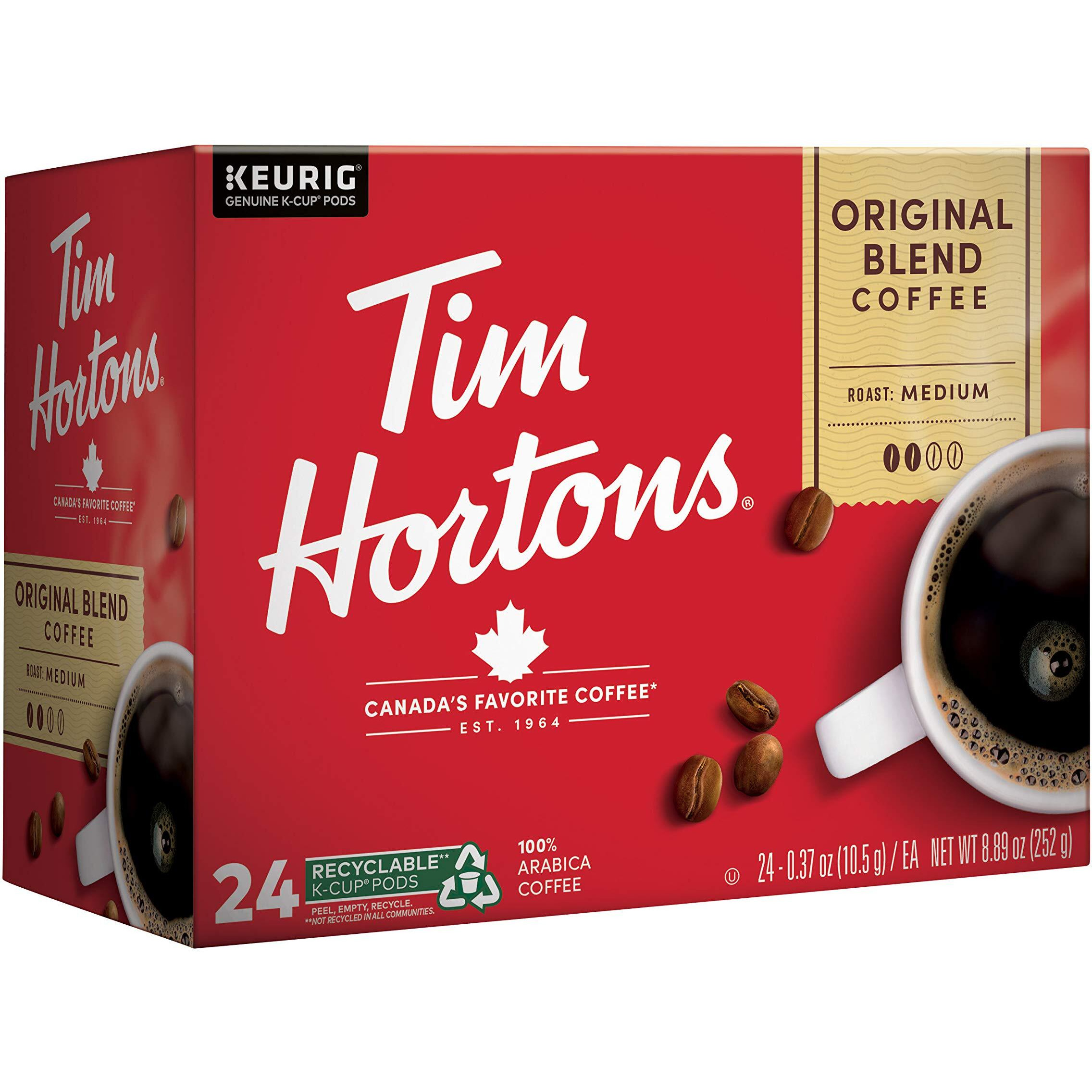 Tim Hortons Original Blend, Medium Roast Coffee, Single-Serve K-Cup Pods Compatible With Keurig Brewers, 24 Count(Pack Of 1)(Packaging May Vary)