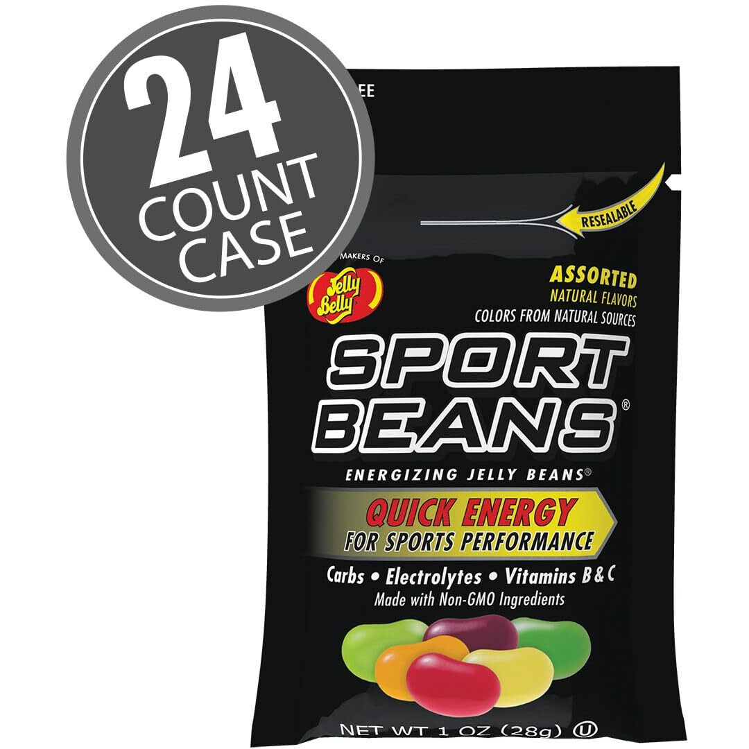 Jelly Belly Sport Beans - Energizing Jelly Beans - Assorted Flavors, Pack Of 24