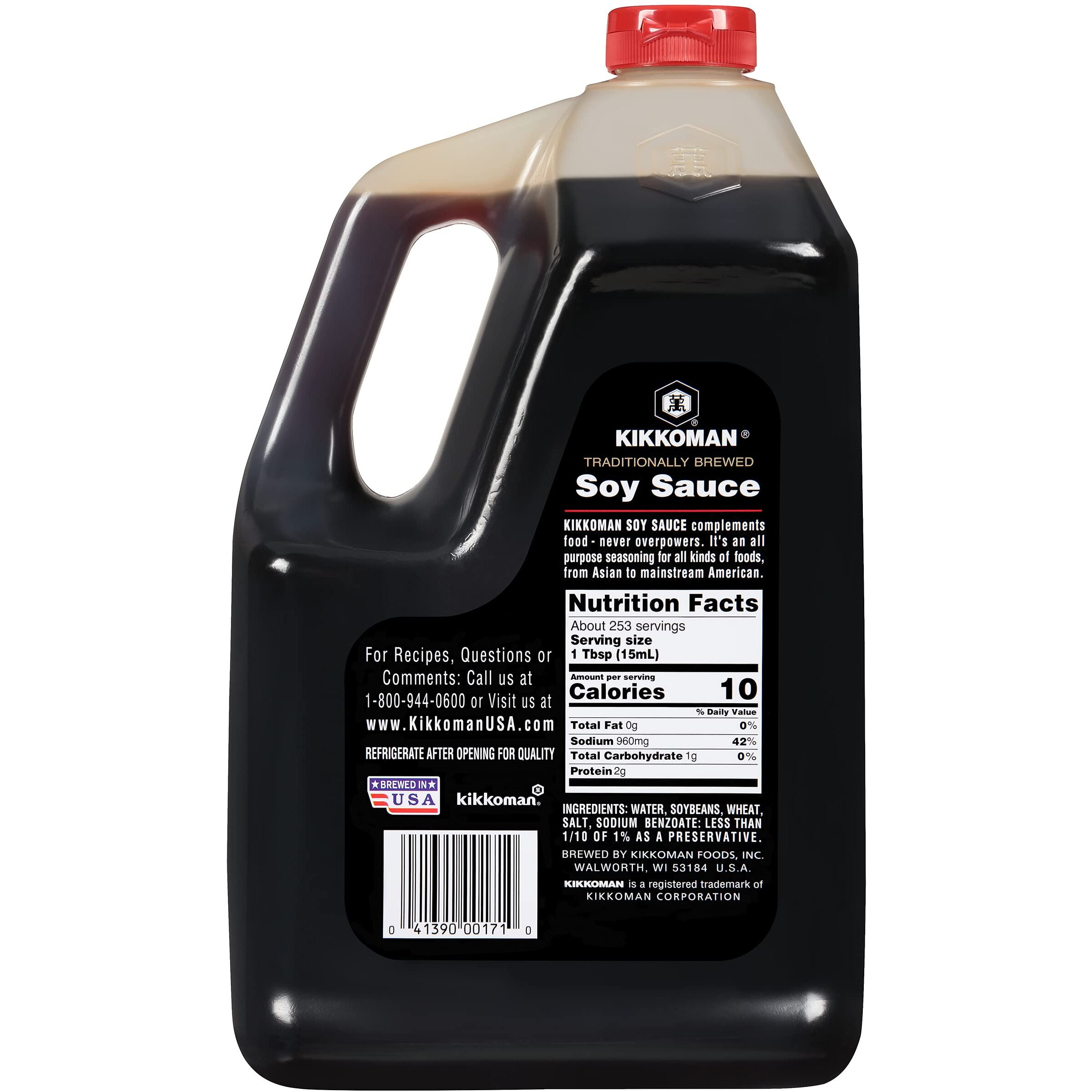 Kikkoman - Traditionally Brewed Soy Sauce, All Purpose Seasoning - 1 Gallon (Pack Of 1)