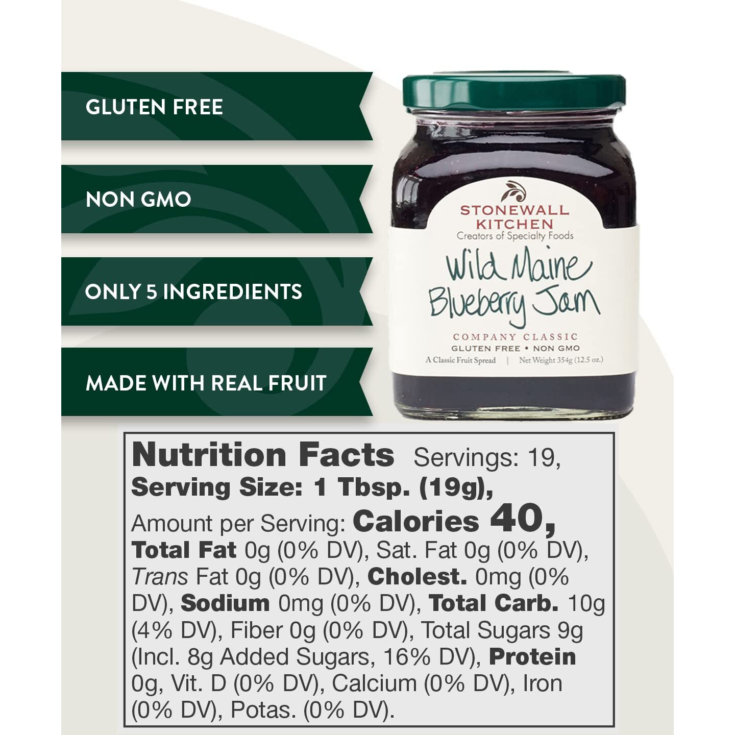 Stonewall Kitchen Wild Maine Blueberry Jam, 12.5 Ounces (Pack Of 2)