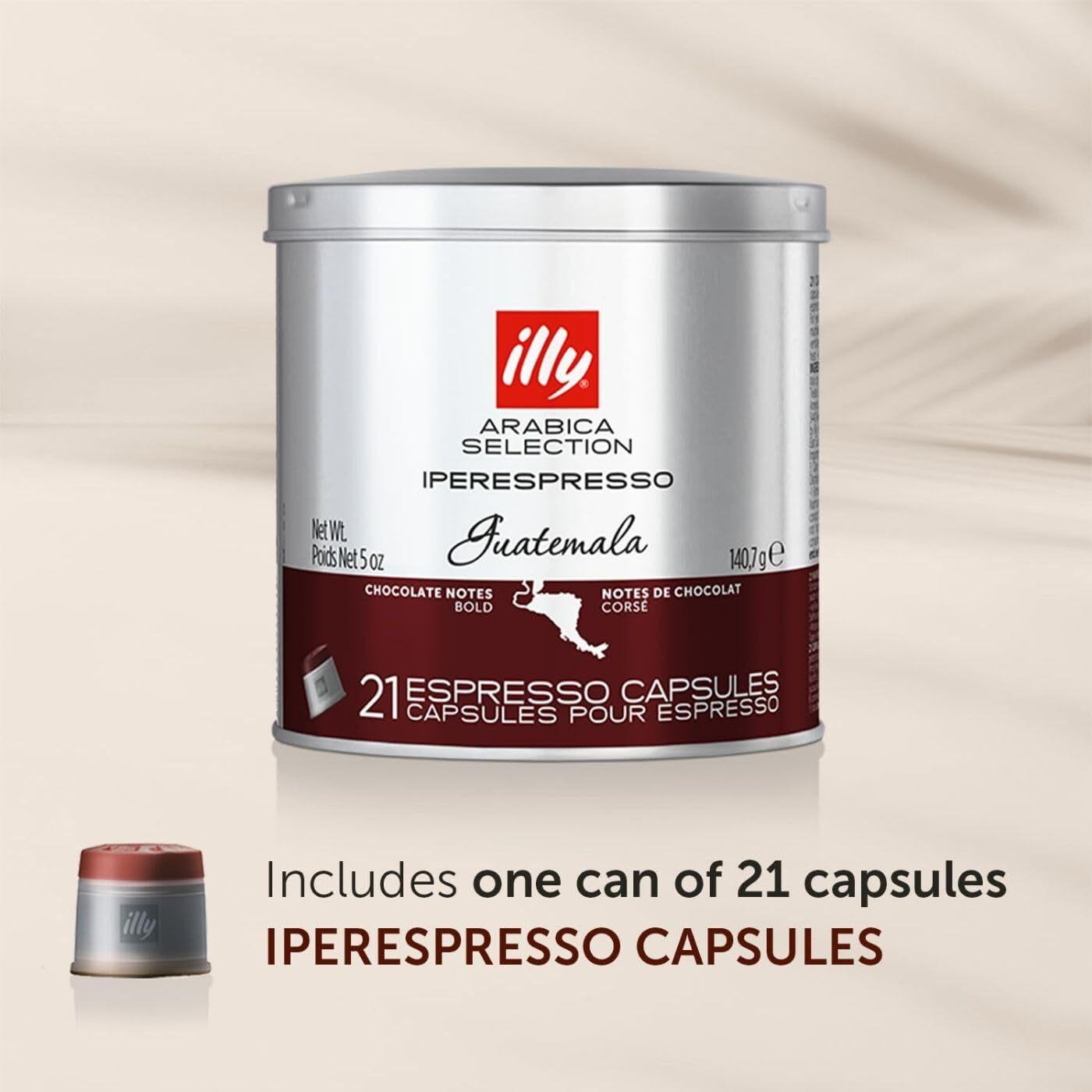 Illy Coffee Iperespresso Capsules - Single-Serve Coffee Capsules & Pods - Single Origin Coffee Pods - Guatemala Bold Roast, Notes Of Chocolate - For Iperespresso Capsule Machines - 21 Count