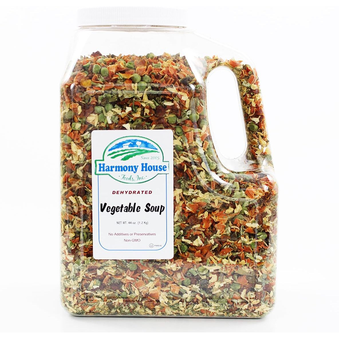 Harmony House Premium Vegetable Soup Mix - Dehydrated Vegetables For Cooking, Camping, Emergency Supply And More (44 Oz, Gallon Size Jug)