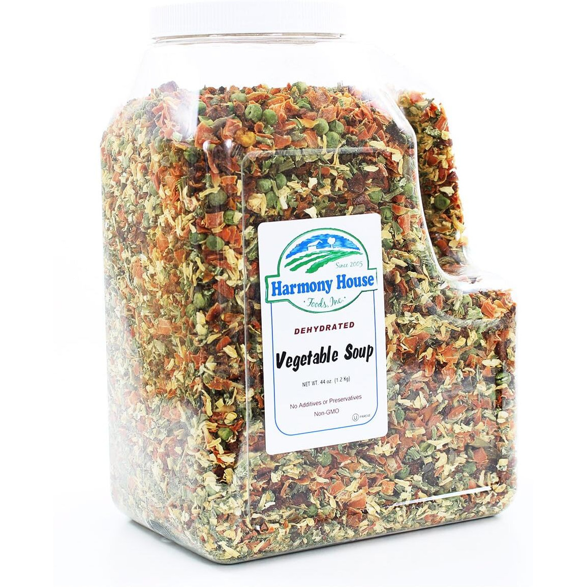 Harmony House Premium Vegetable Soup Mix - Dehydrated Vegetables For Cooking, Camping, Emergency Supply And More (44 Oz, Gallon Size Jug)