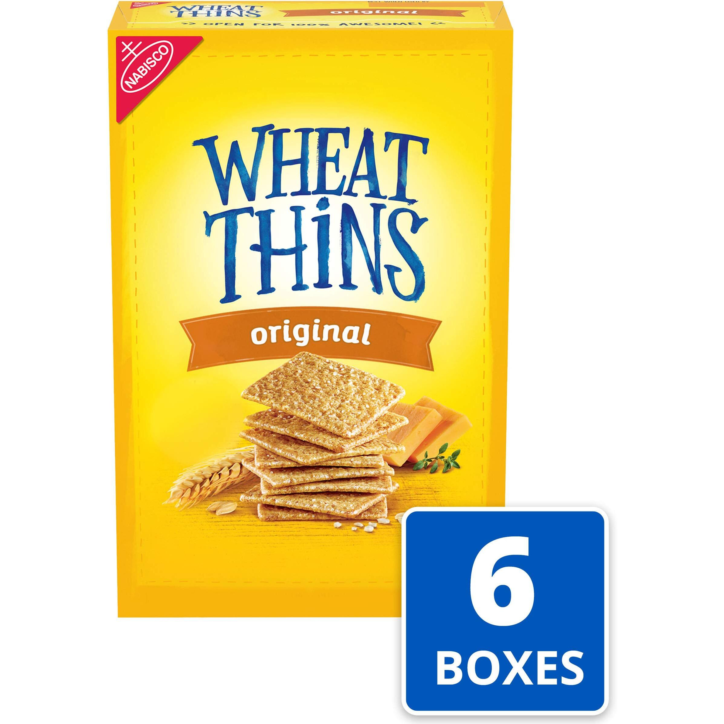 Wheat Thins Original Whole Grain Wheat Crackers, 6 - 9.1 Ounce Boxes (Pack Of 6)