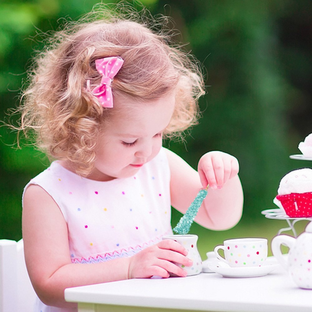 Extra Large Rock Candy Sticks 24 Light Blue Cotton Candy Lollipop - Individually Wrapped - Espeez Rock Candy Sticks For Candy Buffet, Birthdays, Weddings, Receptions And Baby Shower