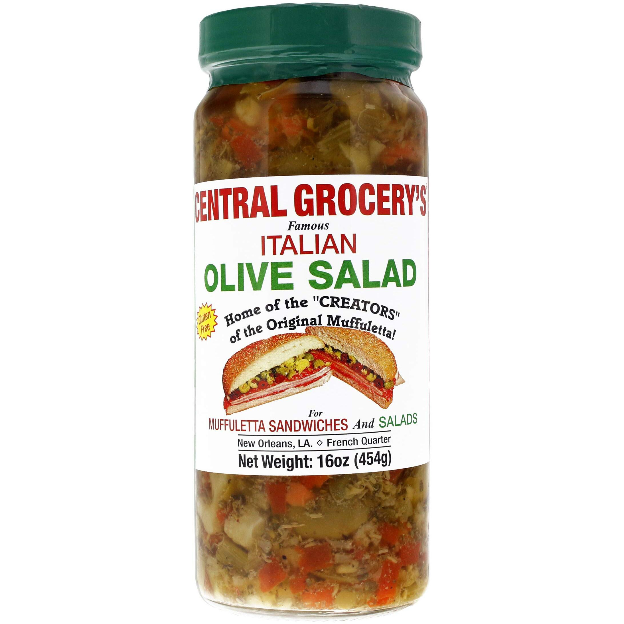 Central Grocery Olive Salad - 16 Oz (Pack Of 1) Perfect For Muffulettas, Sandwiches, Pizza Toppings, Pastas, Hot Dog Topper, Salads And More