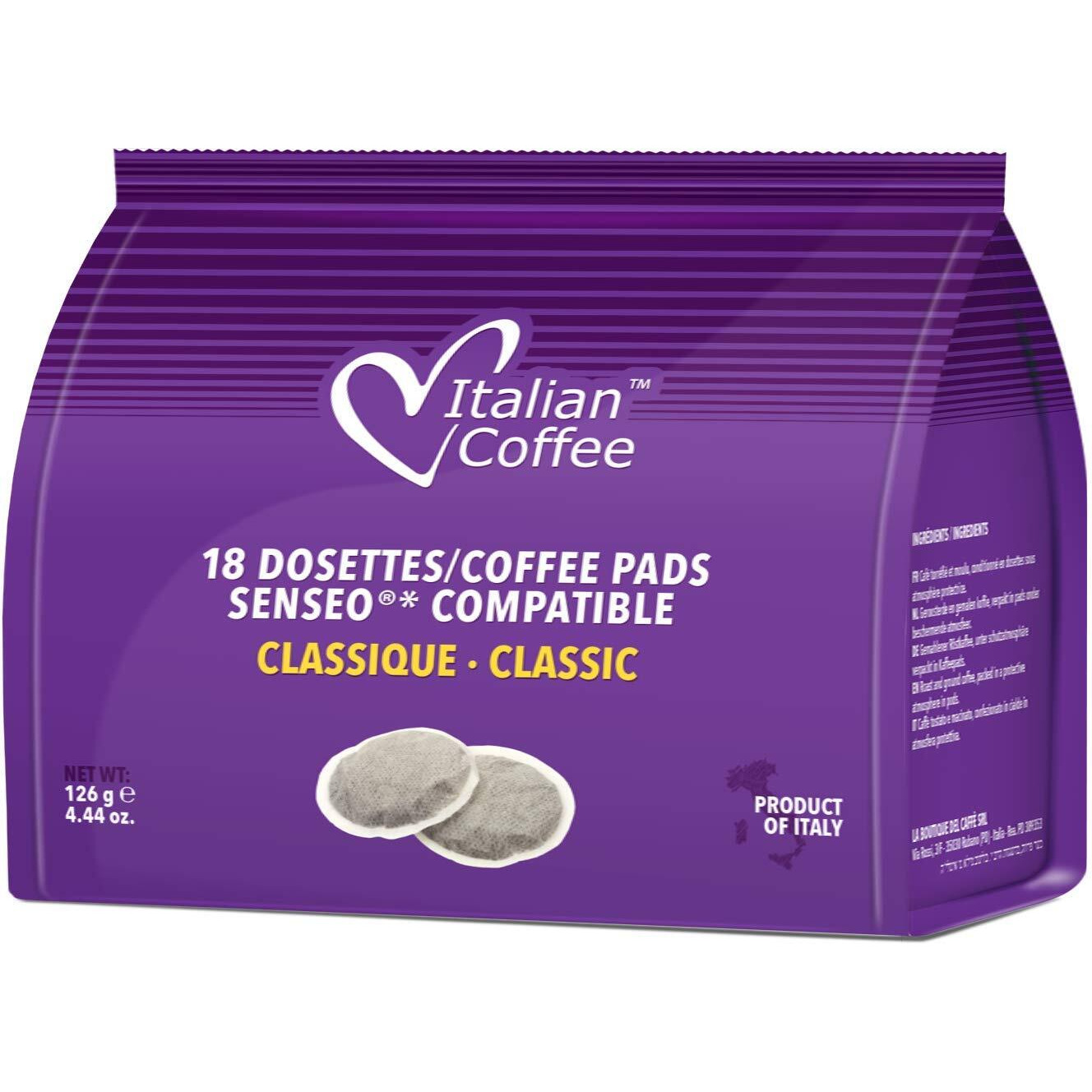 Italian Coffee For Espresso Lovers Italian Coffee Pads Compatible Only With Senseo Machines (Classic, 180 Pads)