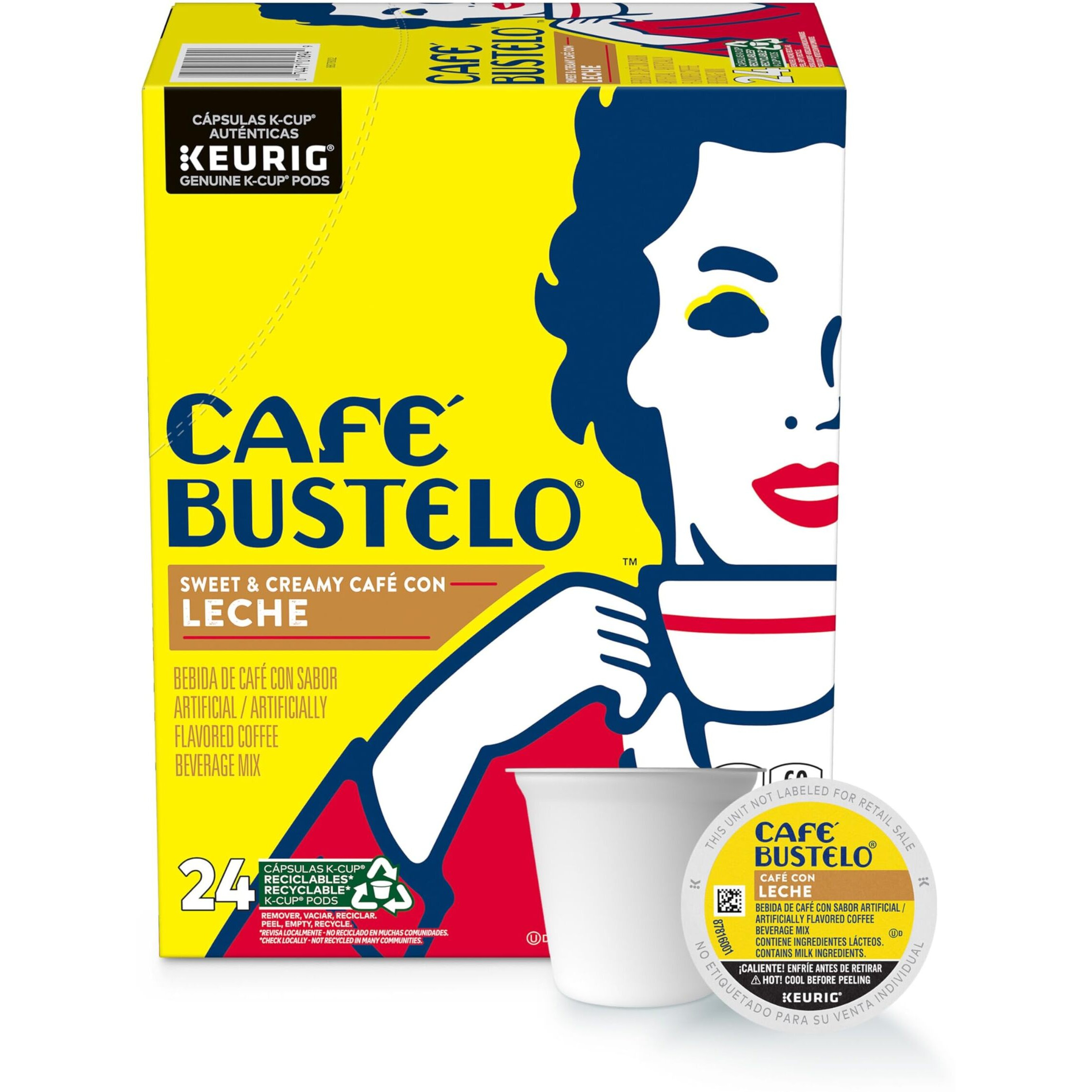 Caf   Bustelo Sweet & Creamy Caf   Con Leche Coffee Drink, 24 Keurig K-Cup Pods