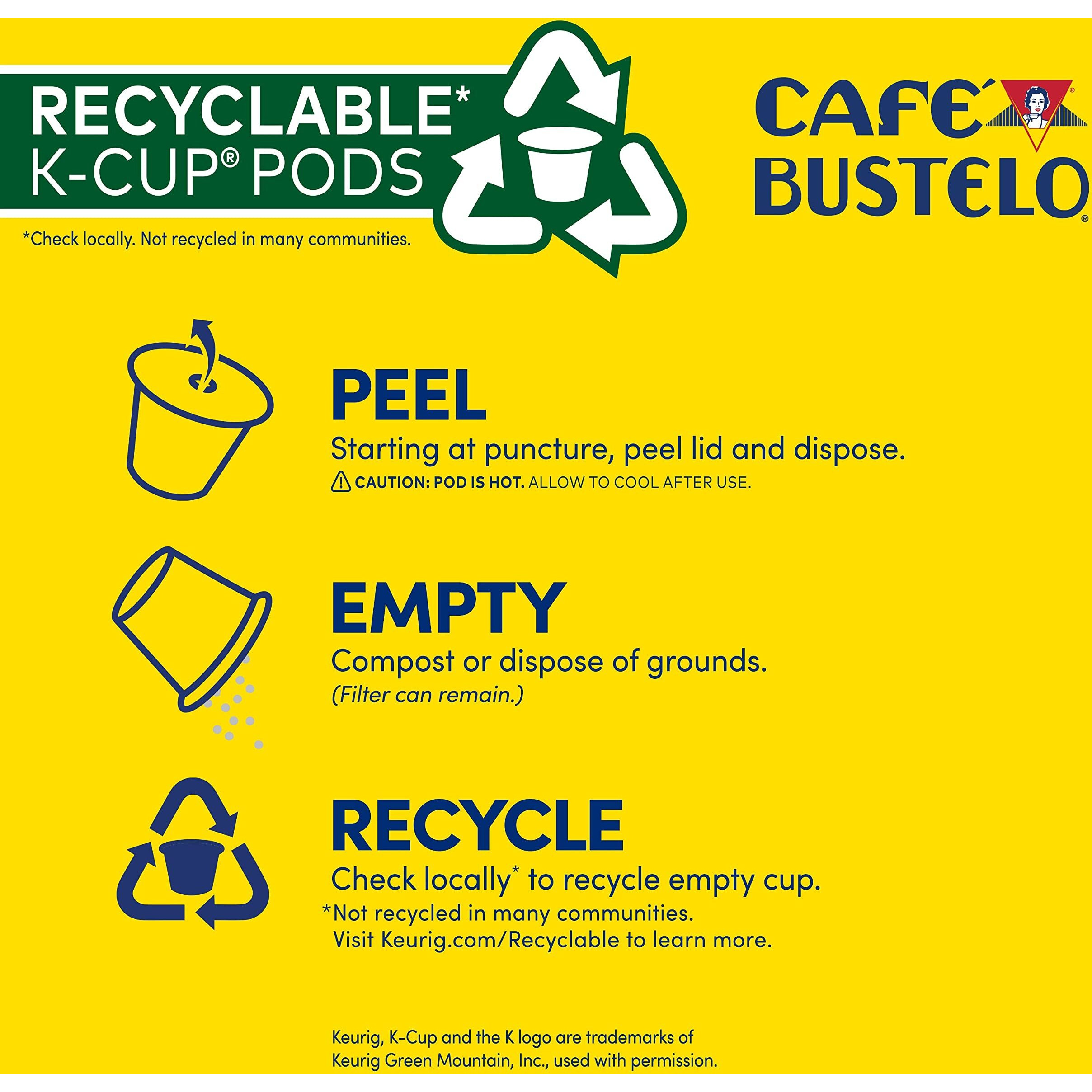 Caf   Bustelo Sweet & Creamy Caf   Con Leche Coffee Drink, 24 Keurig K-Cup Pods