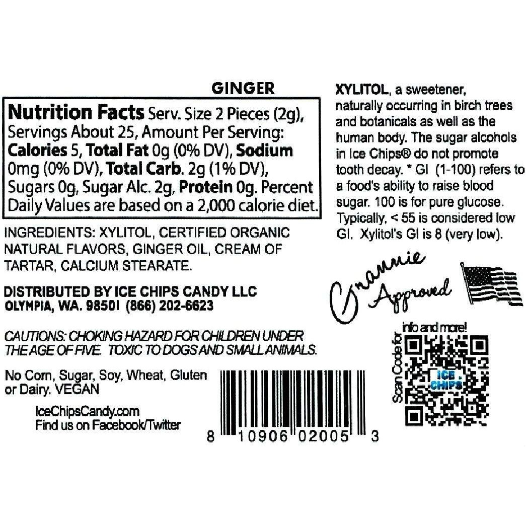 Ice Chips Xylitol Candy Tins (Ginger, 3 Pack) - Includes Band As Shown
