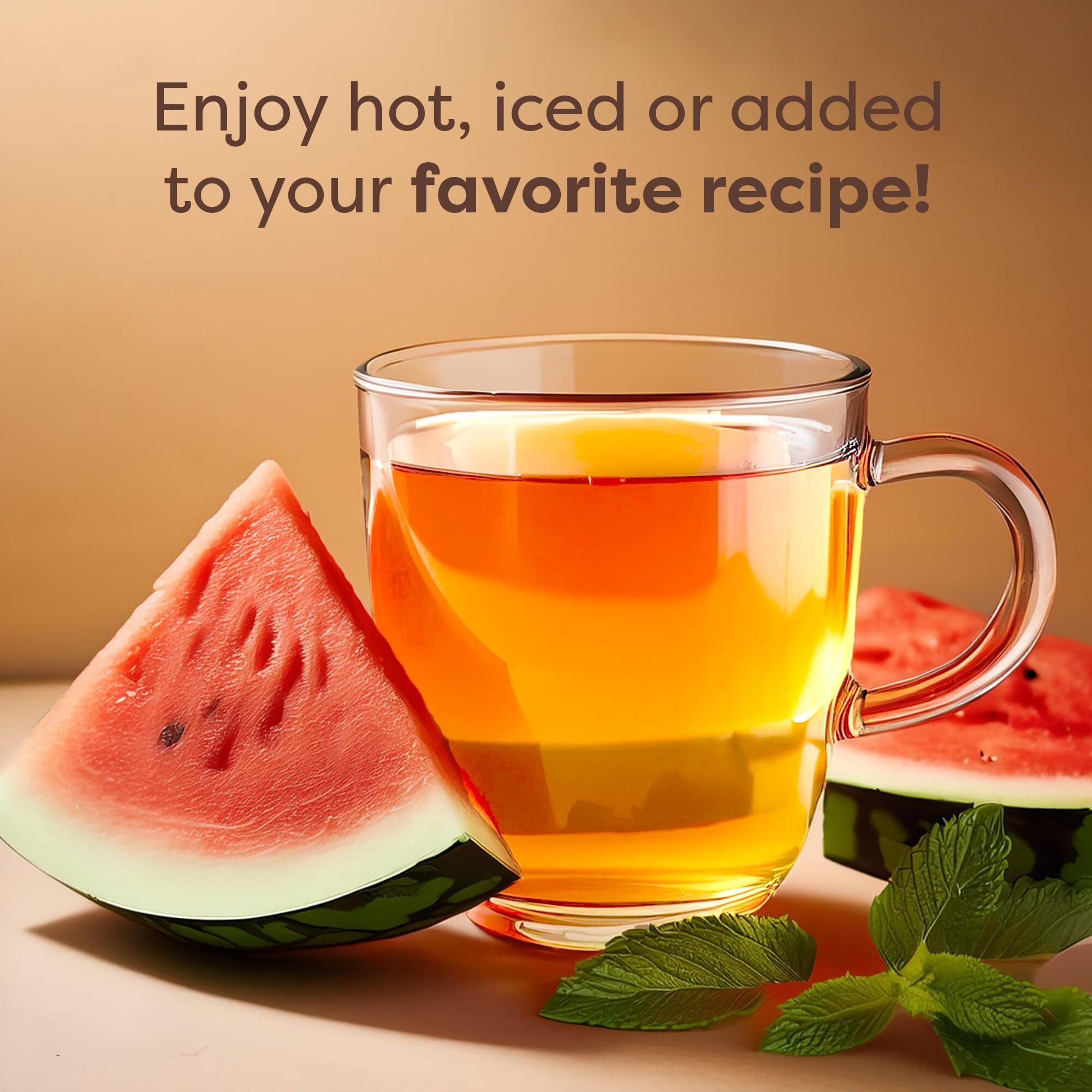 Waka Instant Green Tea Mix, Watermelon Flavored - 100% Tea Leaves, No Additives, Unsweetened Tea Powder In Bulk Pouch - Easy Quick Hot And Iced Teas, Up To 200 Cups (4.5Oz)