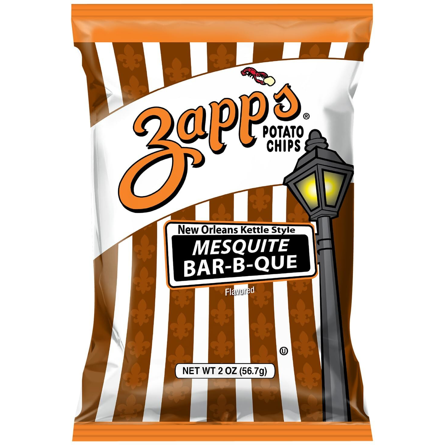 Zapps New Orleans Kettle-Style Potato Chips Mesquite Bbq Flavor (2 Oz Bags, 25 Count), Crunchy Chips With A Spicy Kick, Perfect On-The-Go, Gluten Free Snack