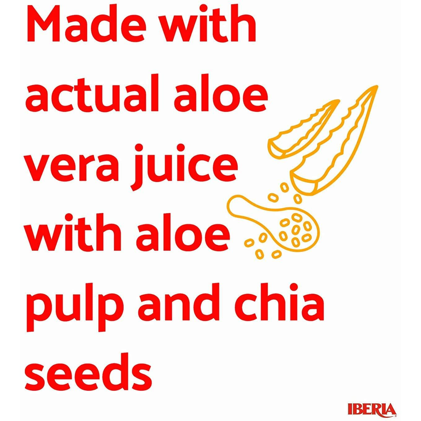 Iberia Aloe Vera Drink With Aloe Pulp And Chia Seeds, Acai And Watermelon, 16.9 Fl Oz (Pack Of 8)