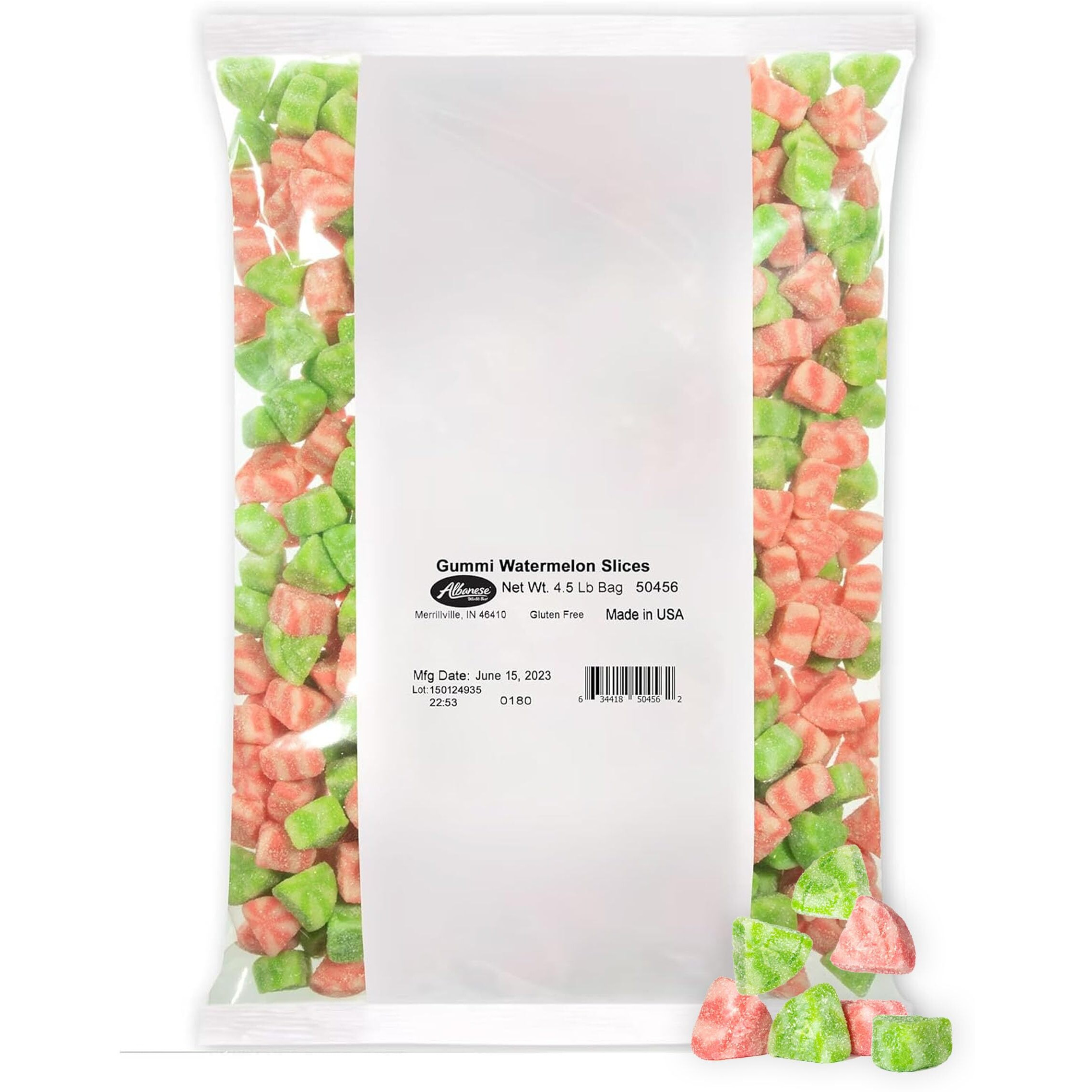 Albanese World's Best Gummi Watermelon Slices 4.5 Lb Bag Of Candy