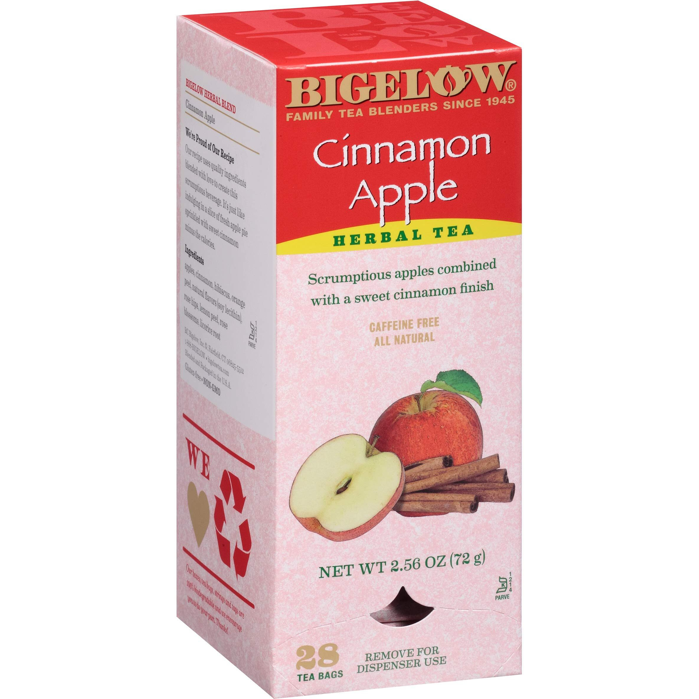 Bigelow Cinnamon Apple Herbal Tea Bags 28-Count Boxes (Pack Of 6) Cinnamon Apple Hibiscus Flavored Herbal Tea Bags All Natural Non-Gmo