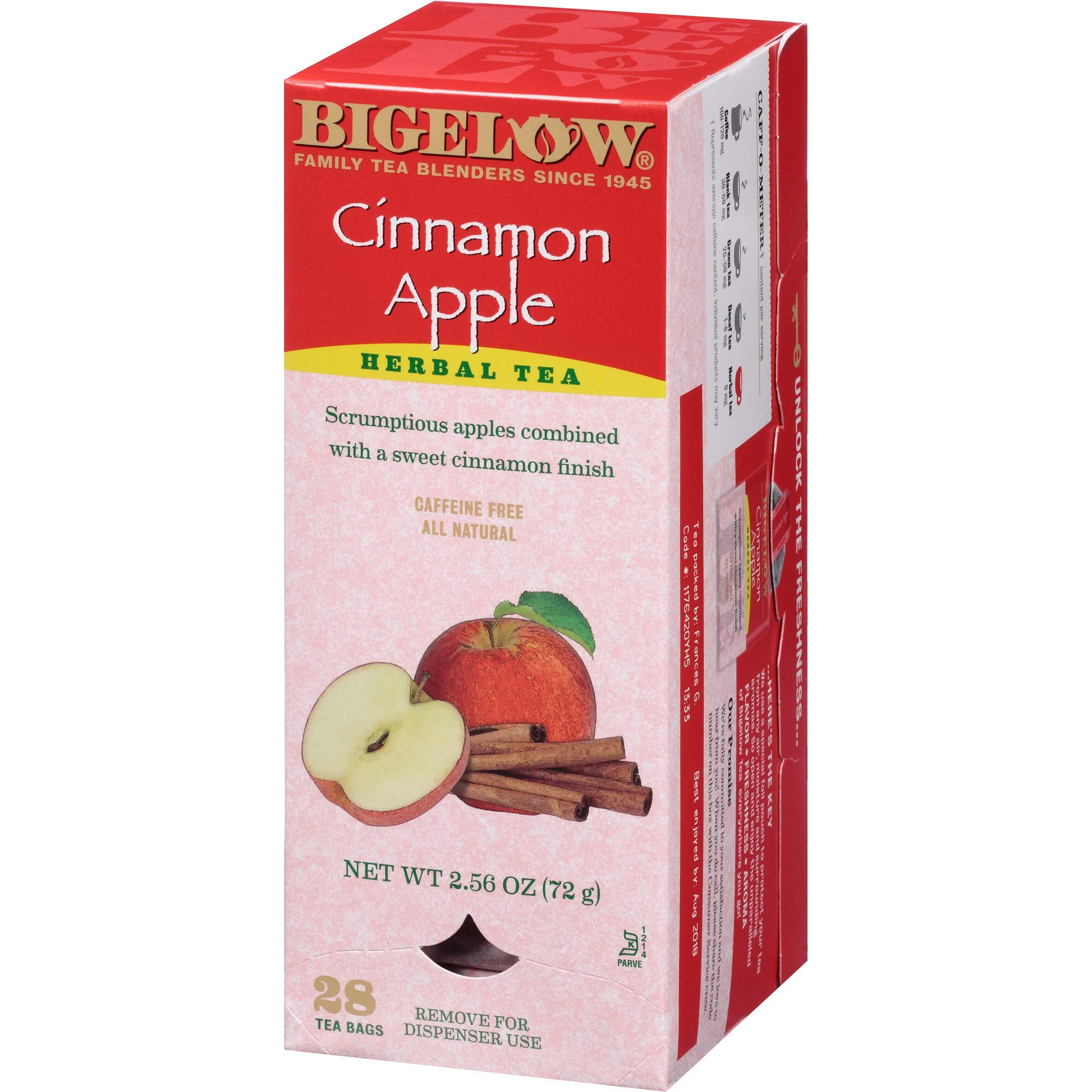 Bigelow Cinnamon Apple Herbal Tea Bags 28-Count Boxes (Pack Of 6) Cinnamon Apple Hibiscus Flavored Herbal Tea Bags All Natural Non-Gmo