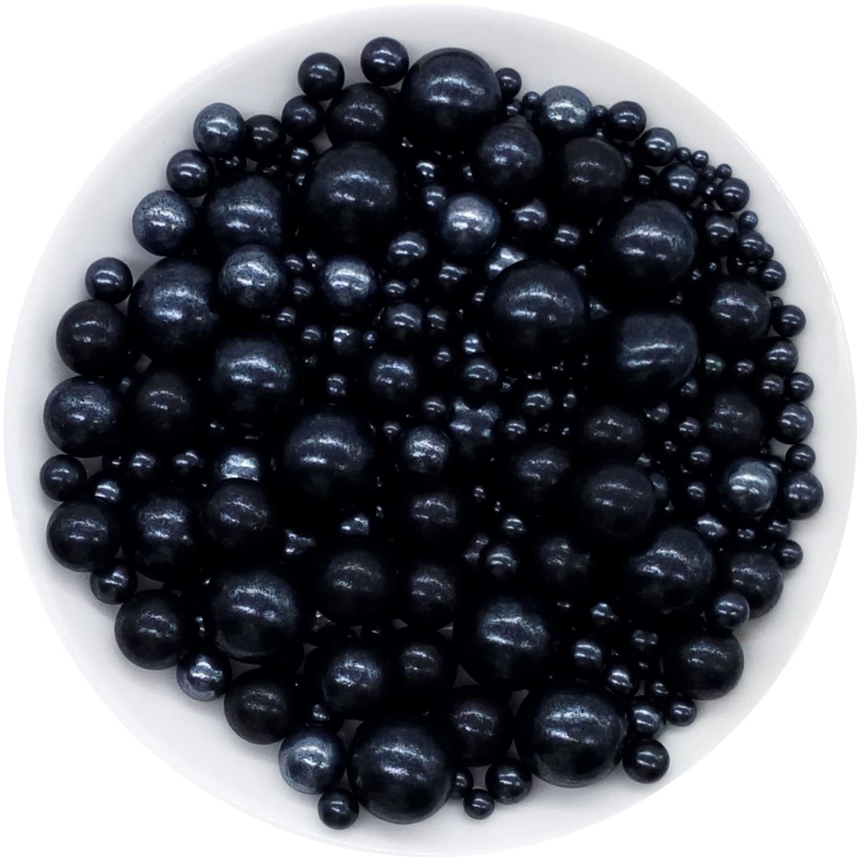 Christmas Sprinkles Edible Pearls Sugar Sprinkles Black Candy 120G/ 4.2Oz Desserts Sprinkles Cake Decorations Cupcake Toppers Cookie Decorating Ice Cream Toppings Celebrations Shaker Jar Wedding