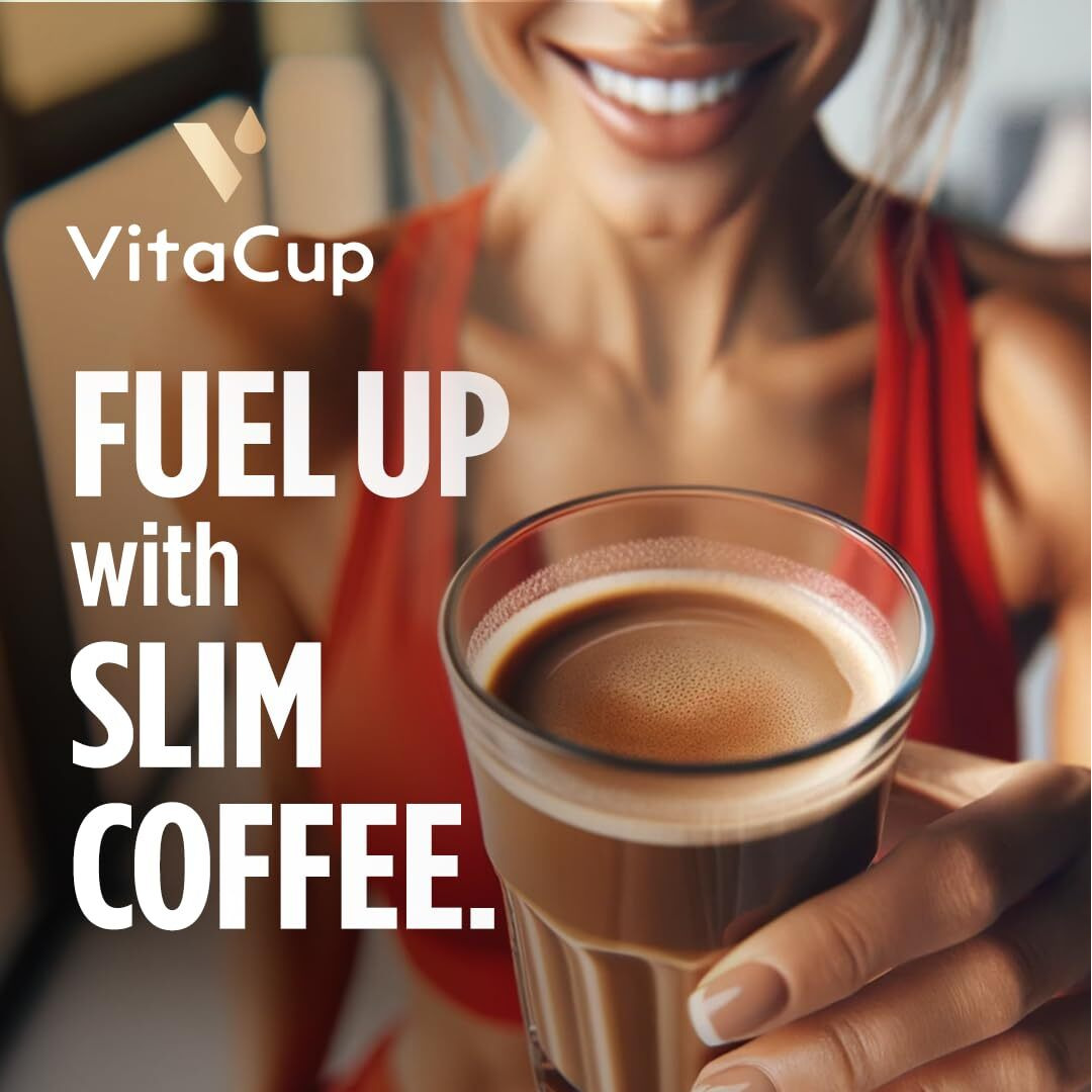Vitacup Slim Ground Coffee, Diet Support With Ginseng, Garcinia, B Vitamins, Medium Dark Roast, Bold And Smooth,100% Arabica Specialty Coffee Grounds, 4 Bags, 11Oz Each