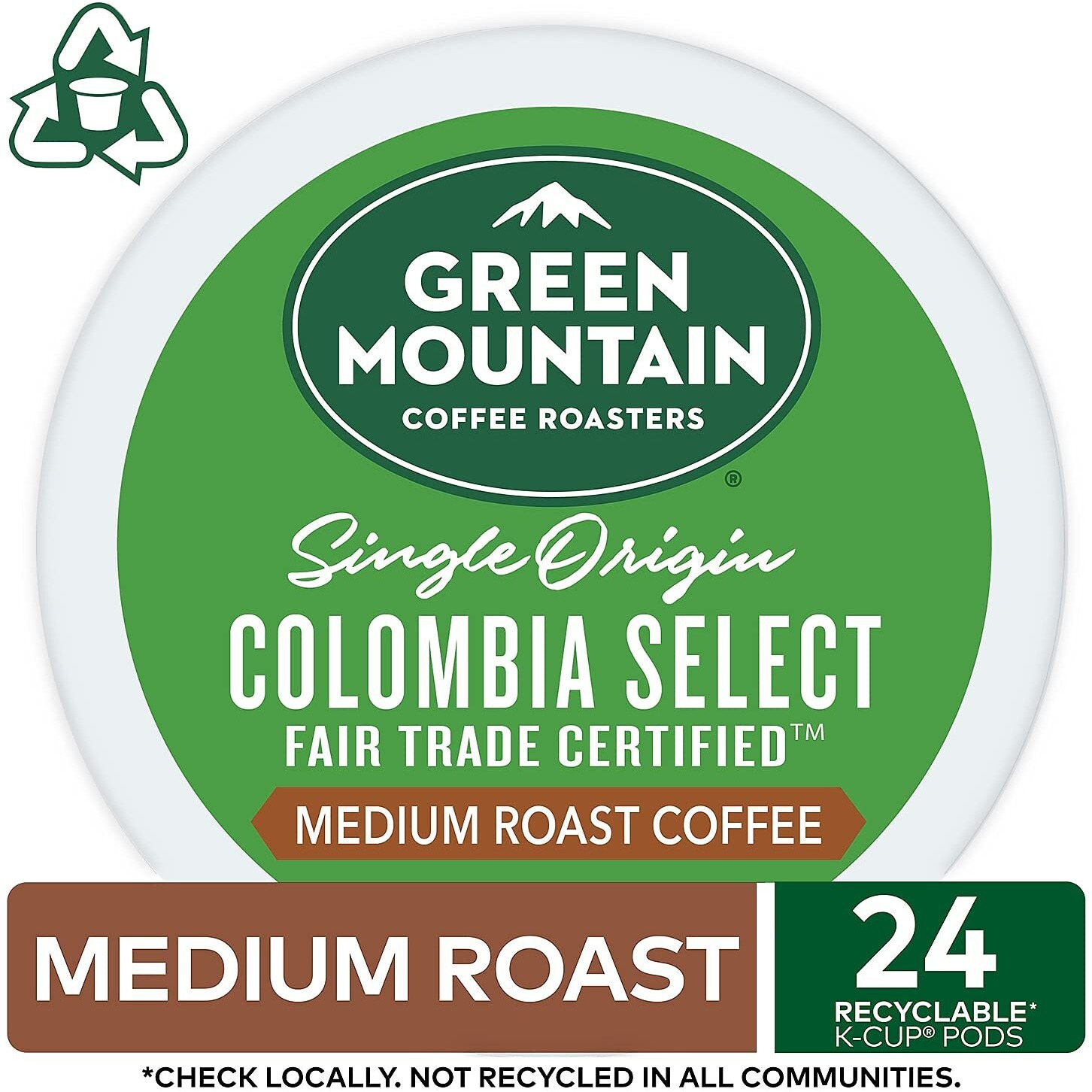 Green Mountain Coffee Roasters Colombia Select, Single-Serve Keurig K-Cup Pods, Medium Roast Coffee, 24 Count