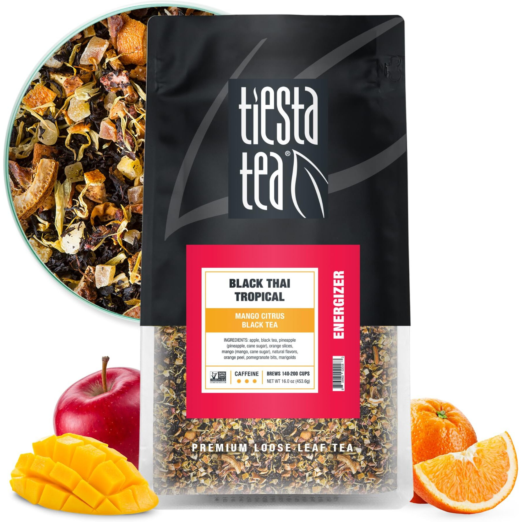 Tiesta Tea - Black Thai Tropical | Mango Citrus Black Tea | Premium Loose Leaf Tea Blends | Caffeinated Black Tea | Make Hot Or Iced Tea & Brews Up To 200 Cups - 16 Ounce Resealable Bulk Pouch