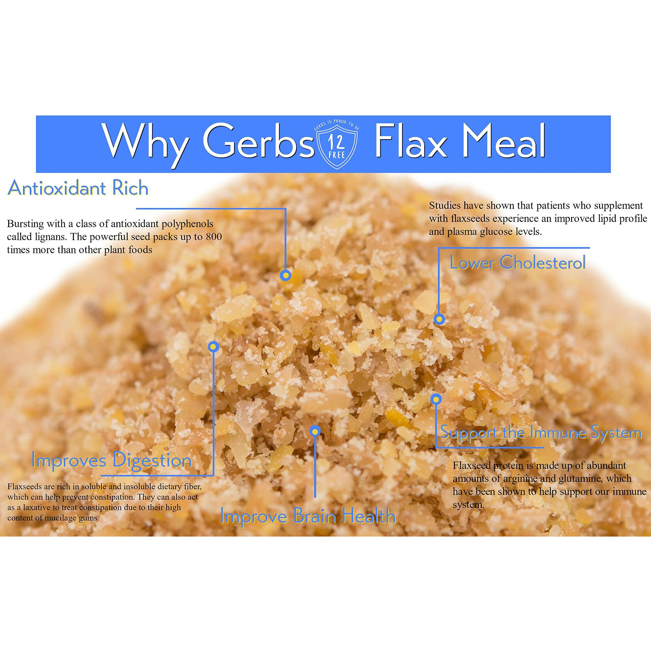 Gerbs Flax Seed Meal 2 Lbs. Premium Grade | Freshly Harvested & Packaged In Resealable Bulk Bag | Non-Gmo, Keto & Paleo Cleared | Improves Digestion & Relieves Constipation | Gluten Peanut Free