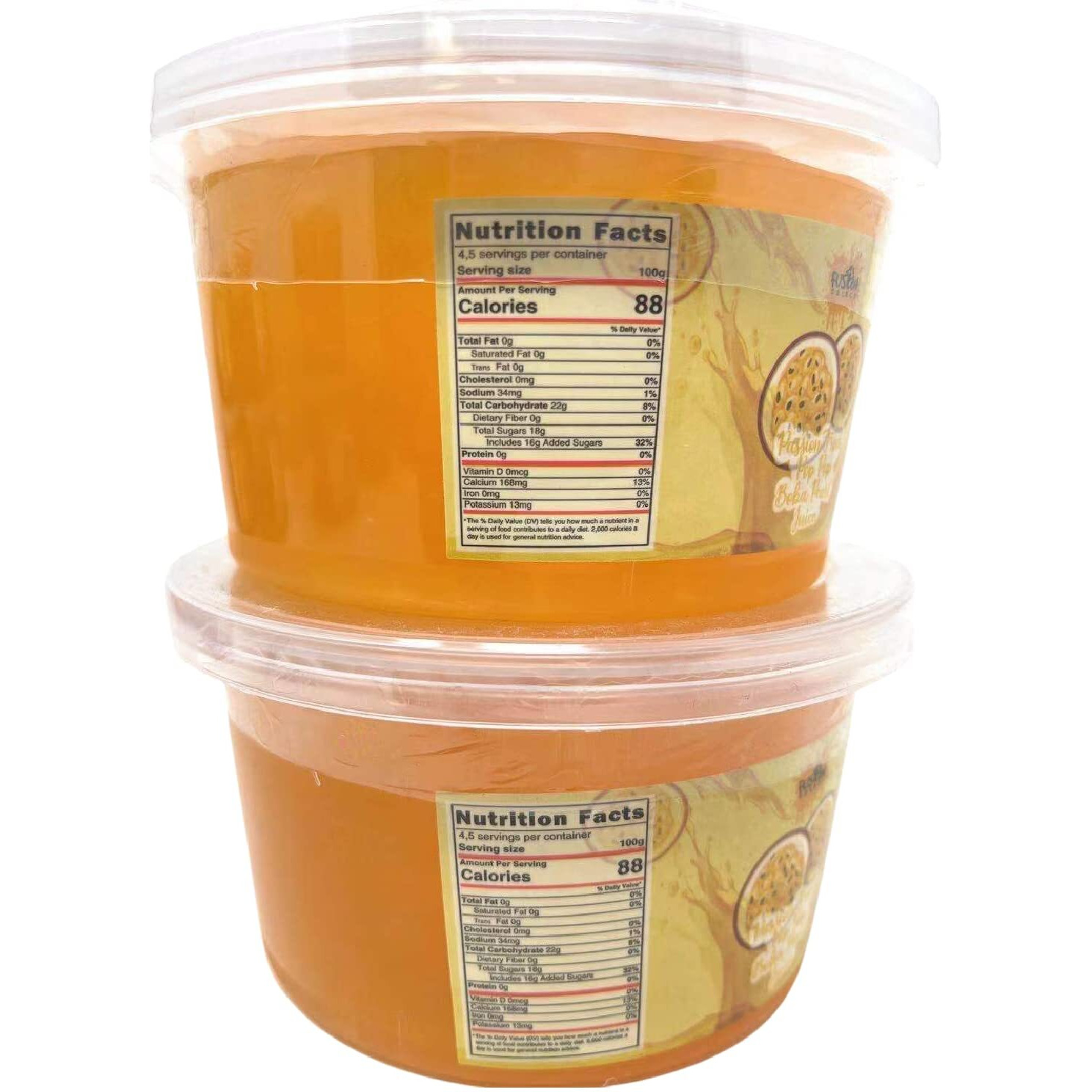 Fusion Select Bursting Bobas Popping Bobas Pearls Fruit Tea Snack Toppings (Mango, 2 Pack)