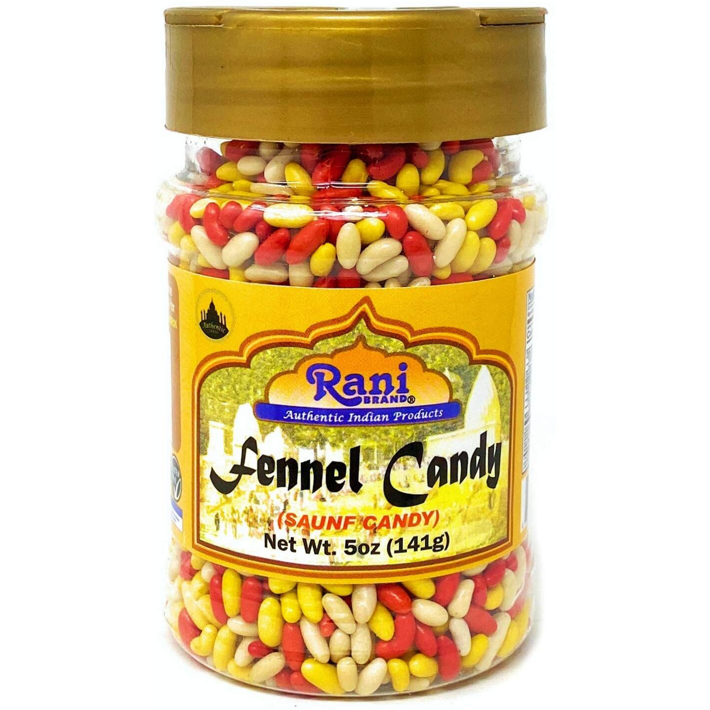 Rani Sugar Coated Fennel Candy 5Oz (141G) Pet Jar ~ Indian After Meal Digestive Treat | Vegan | Gluten Friendly | Non-Gmo | Indian Origin