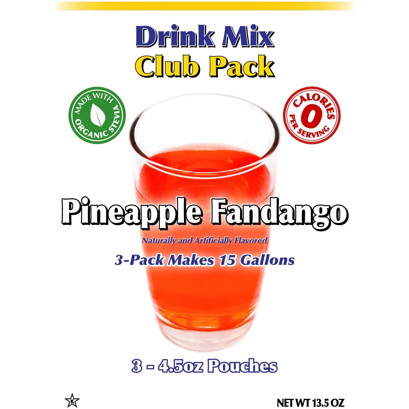 Gramzero Pineapple Fandango Zero Calorie Sugar Free Drink Mix, Great For Nutrition Club Loaded Tea, Stevia Sweetened