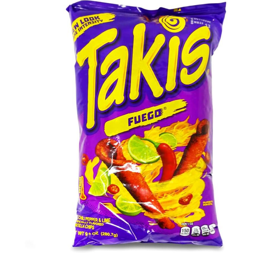 Barcel Takis Fuego Hot Chili Pepper & Lime Corn Snack 6 Bags Of 9.9 Oz