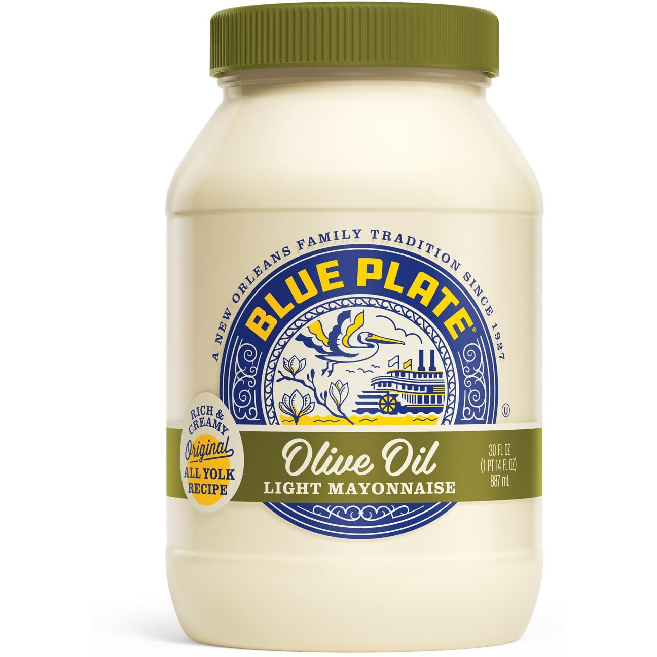 Blue Plate Light Mayonnaise With Olive Oil, 30 Fl Oz Jar (Pack Of 6)