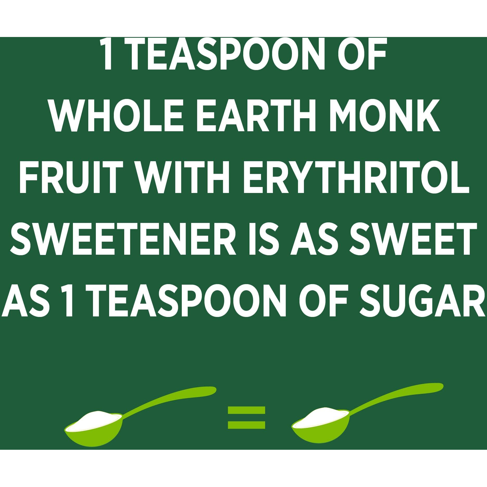 Whole Earth Plant-Based Sugar Alternative, Erythritol & Monk Fruit, 9.8Oz Jar