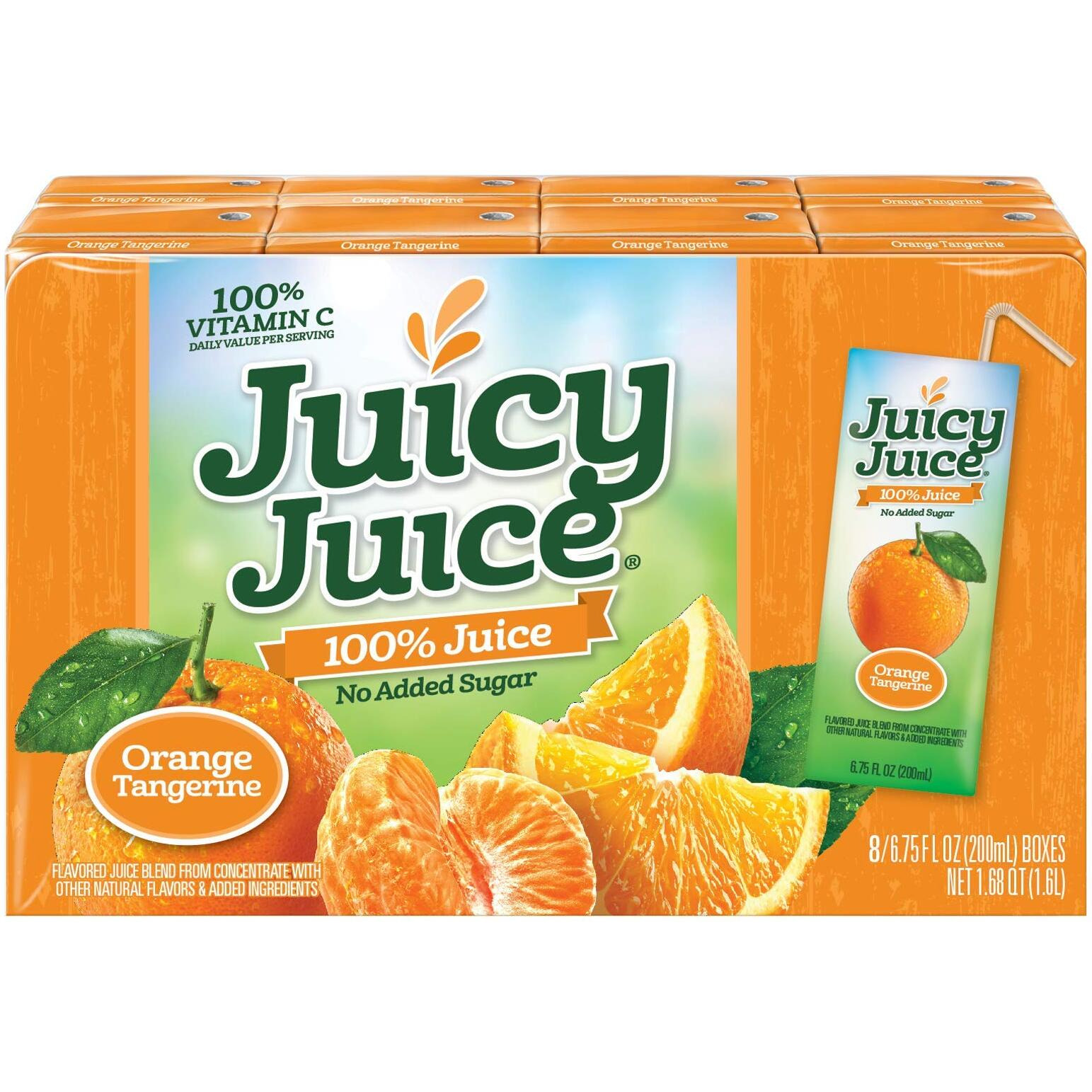 Juicy Juice Orange Tangerine Juice Single Serve Box, 54 Fluid Ounce - 4 Per Case.