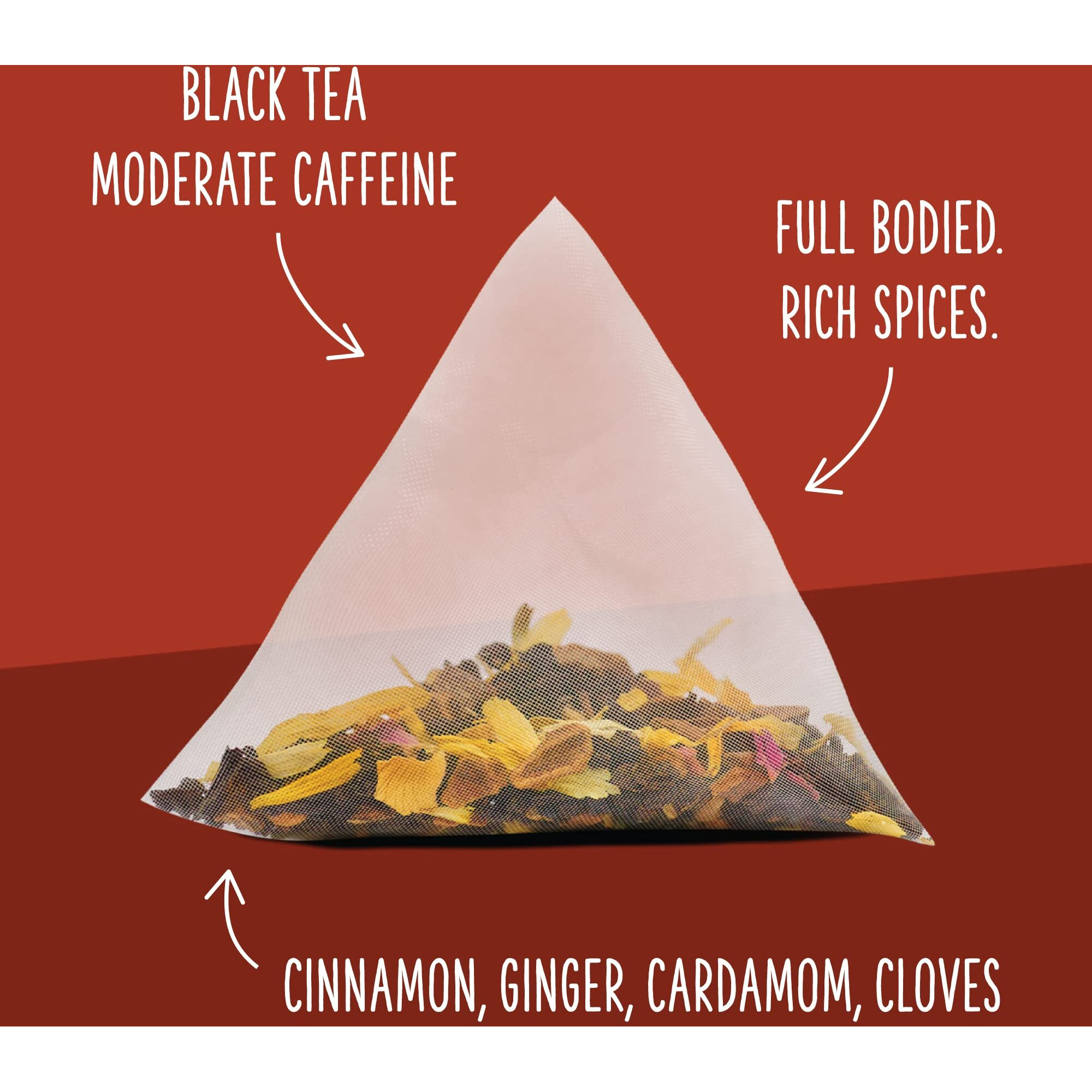 Two Leaves And A Bud Mountain High Chai Tea Bags, Whole Leaf Black Tea And Spices In Unwrapped Sachets, Add Milk And Sweetener Or Drink Plain, 50 Count (Pack Of 1)