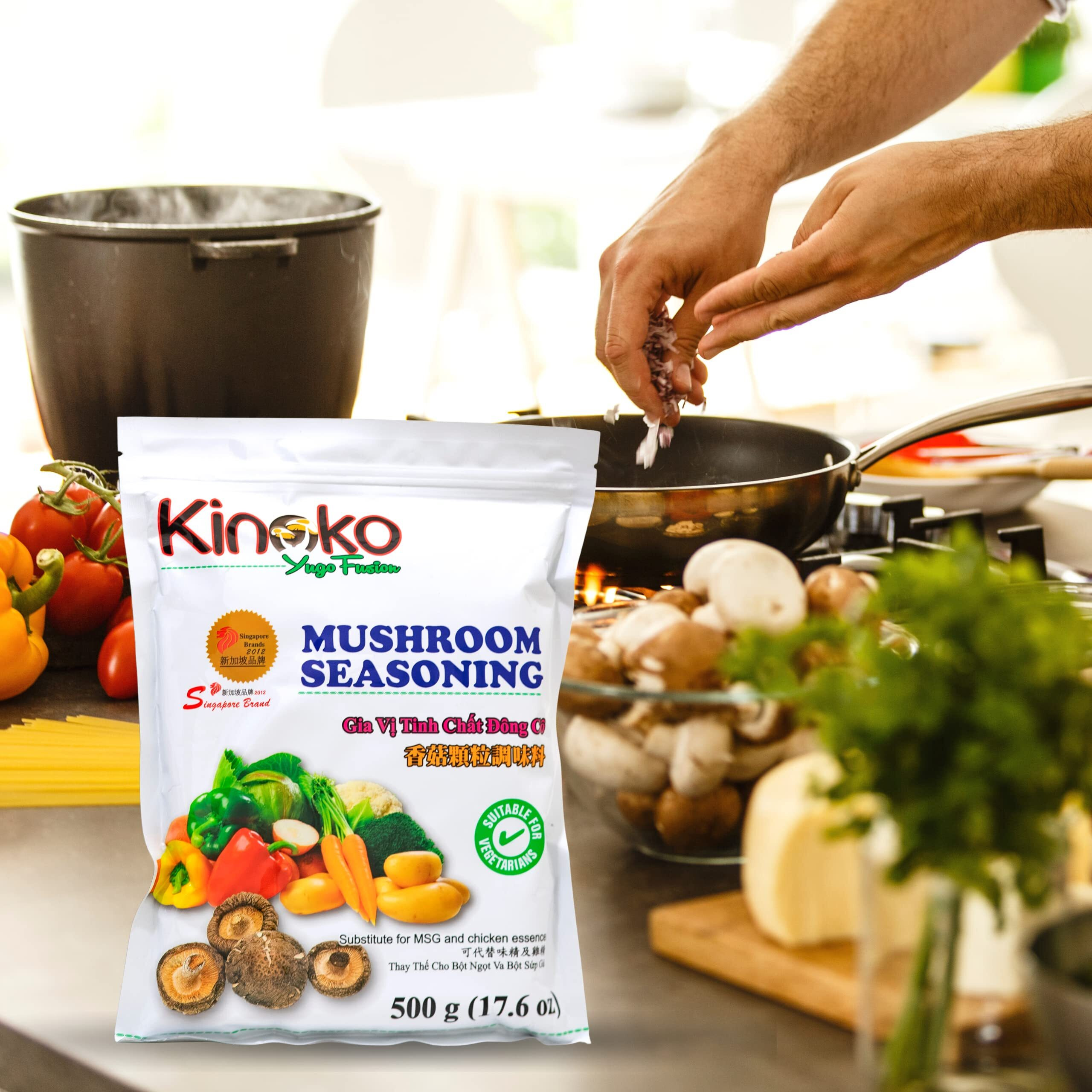 Kinoko Yugo Fusion Mushroom Seasoning | Gia Vi Tinh Chat Dong Co | 500G | 17.63Oz | For Vegetarians & Vegan |