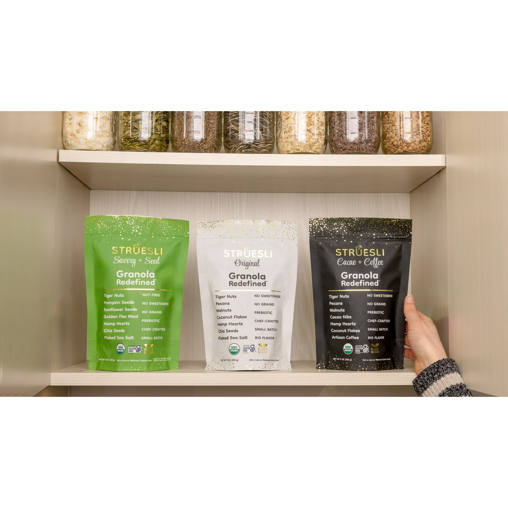 Struesli - Organic Granola Redefined | No Sweeteners | No Grains | Keto Friendly | Paleo Friendly (Variety)