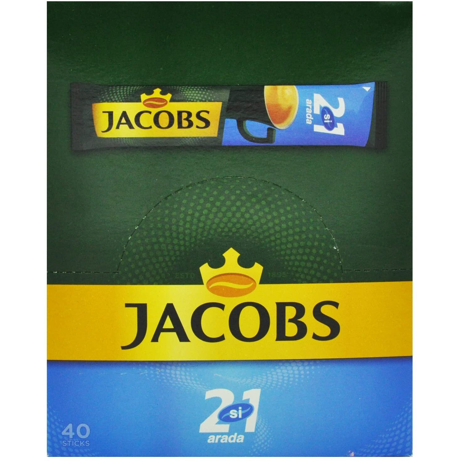 Jacobs 2 In 1 Unsweetened Instant Coffee - 40 Sticks