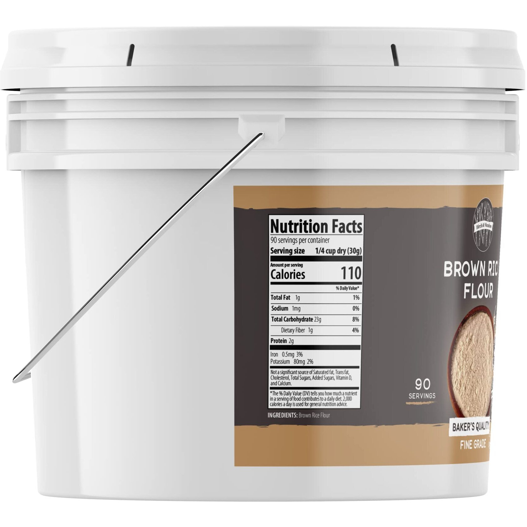 Birch & Meadow 1 Gallon Of Brown Rice Flour, Gluten-Free, Non-Gmo, Pancakes & Breads