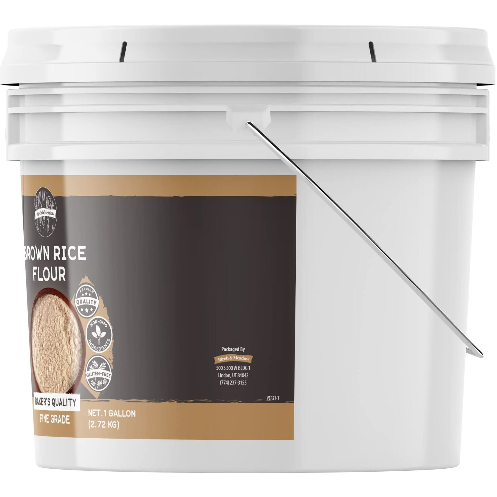 Birch & Meadow 1 Gallon Of Brown Rice Flour, Gluten-Free, Non-Gmo, Pancakes & Breads