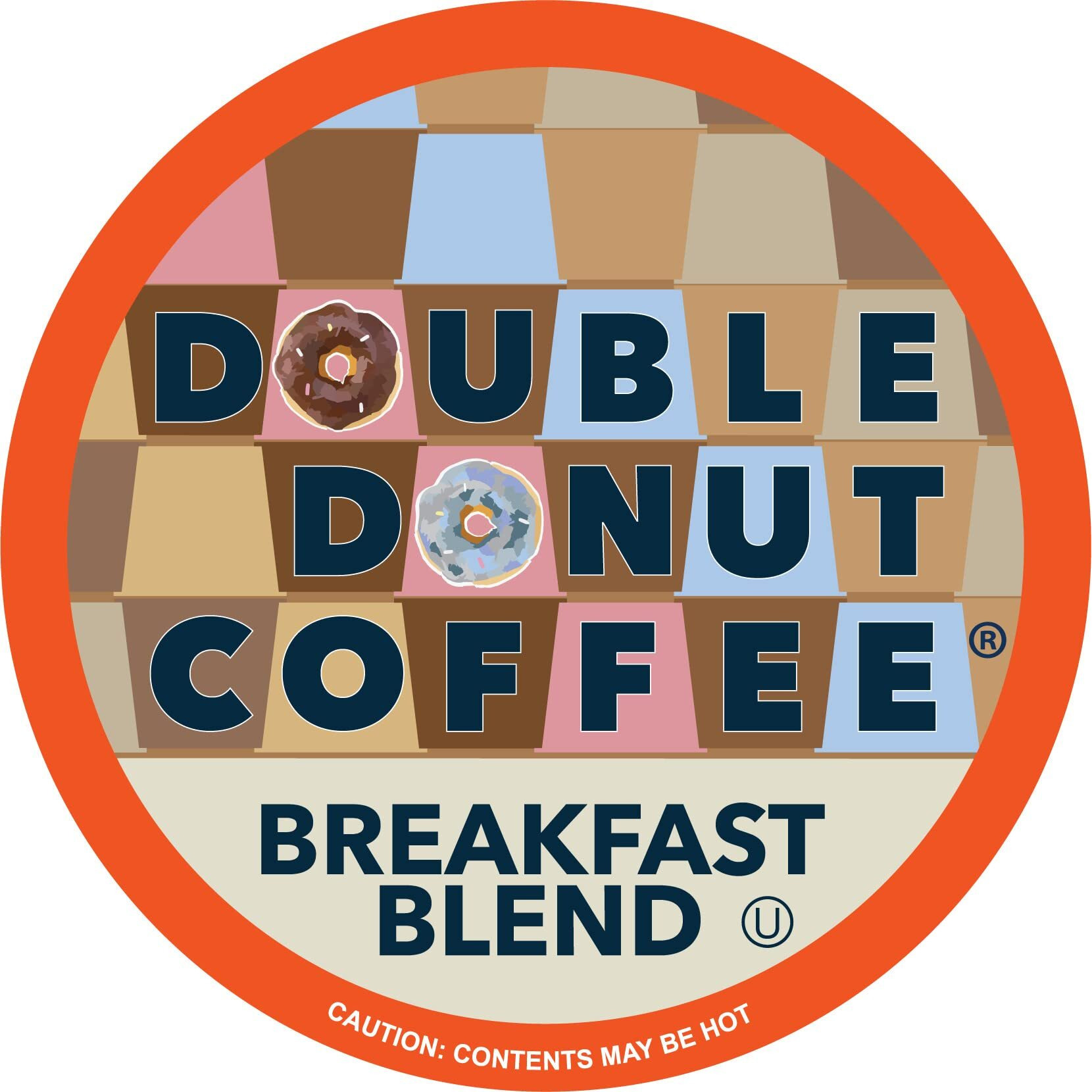 Double Donut Breakfast Blend Coffee Pods, Medium Roast Coffee, Single Serve Coffee For Keurig K Cups Machines, Breakfast Blend In Recyclable Pods, Hot Or Iced Coffee, 96 Count