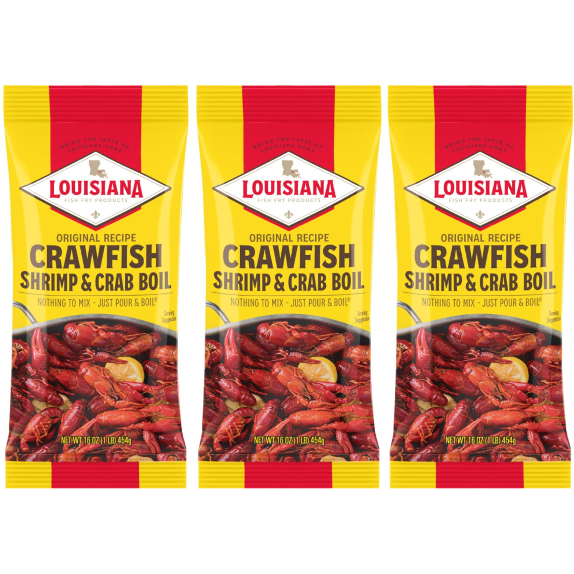 Louisiana Fish Fry Crawfish, Shrimp & Crab Boil, 16Oz,(Pack Of 3) By Louisiana Fish Fry