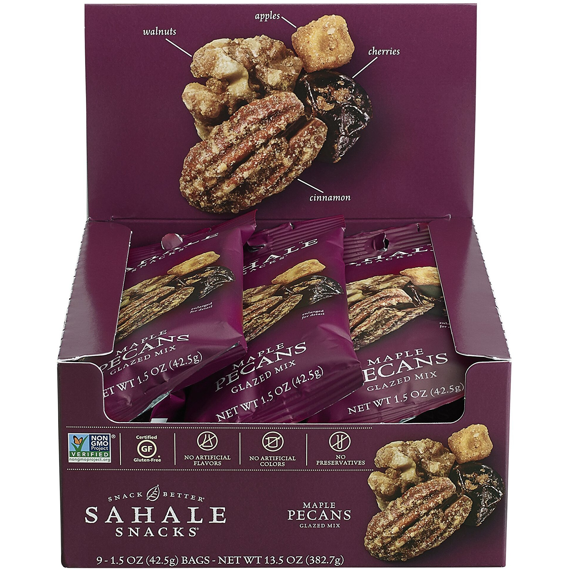 Sahale Snacks Maple Pecans Glazed Mix, 1.5 Ounces (Pack Of 9)