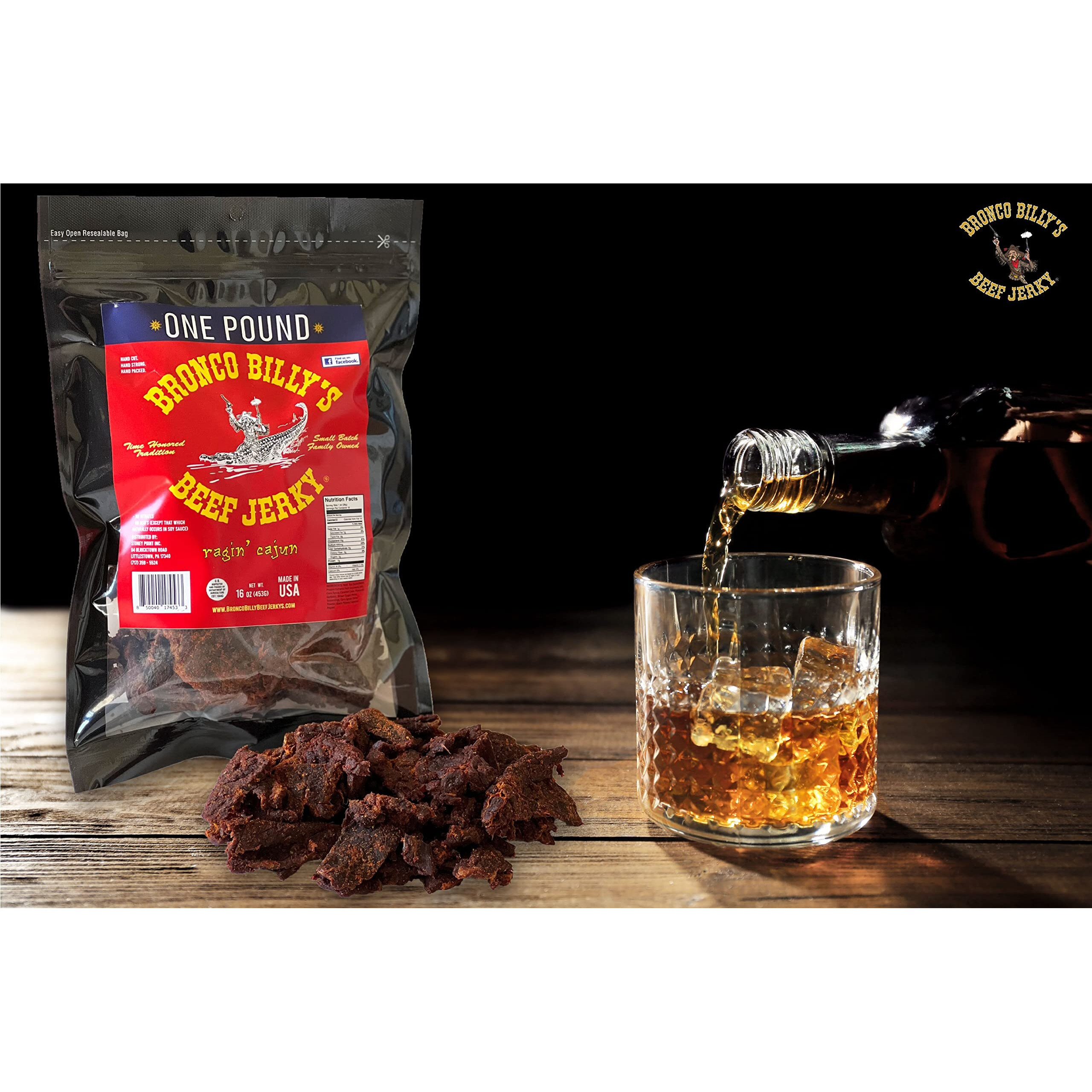 Bronco Billy's Beef Jerky Ragin' Cajun One Pound Resealable Bag