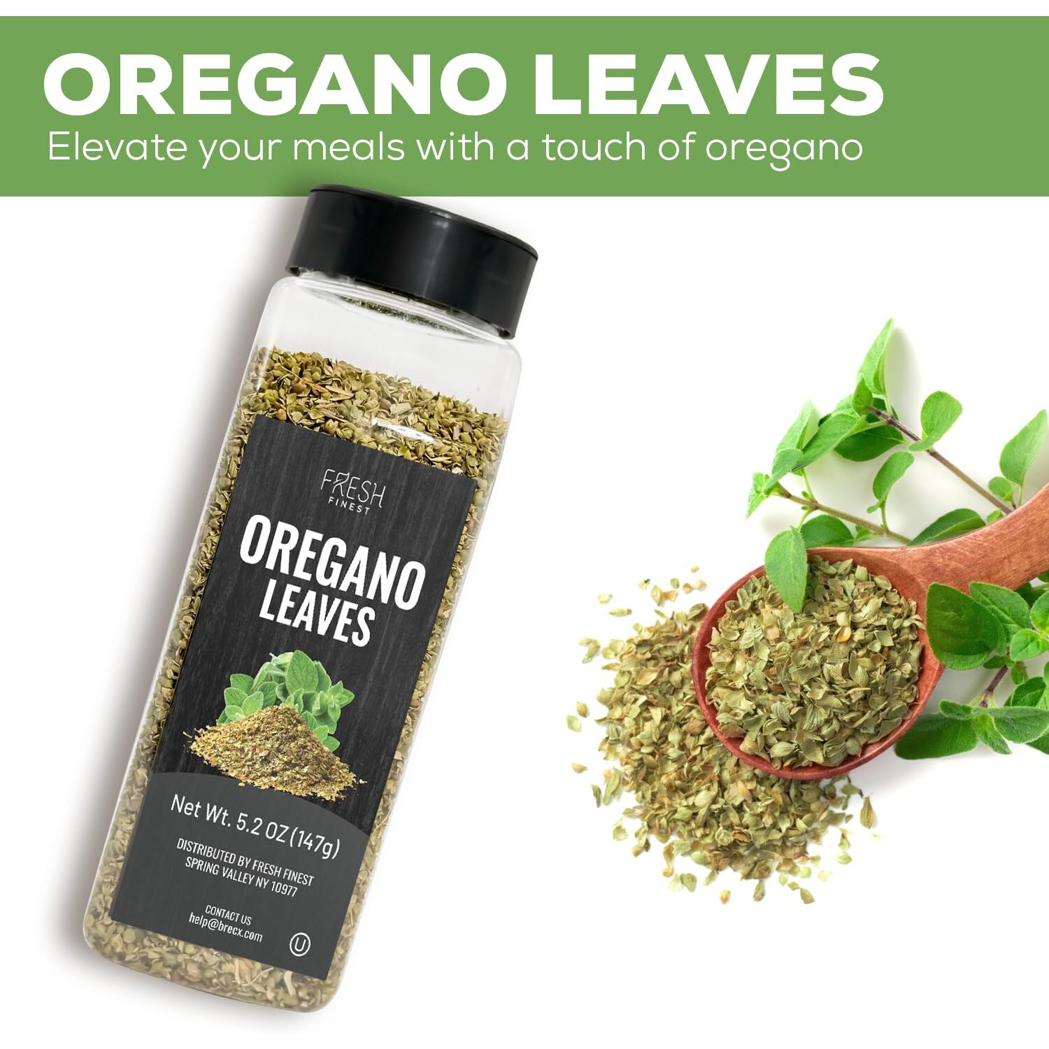 Fresh Finest Oregano 5.2Oz - Premium Dried Oregano Leaves - All-Natural, Non-Gmo, Gluten-Free, Kosher - Perfect For Cooking, Seasoning, And Garnishing