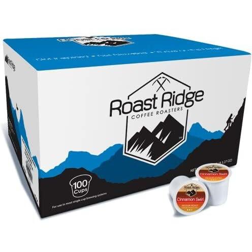Roast Ridge Single Serve Coffee Pods For Keurig K Cup Brewers, Cinnamon Swirl , Medium Roast, 100 Count