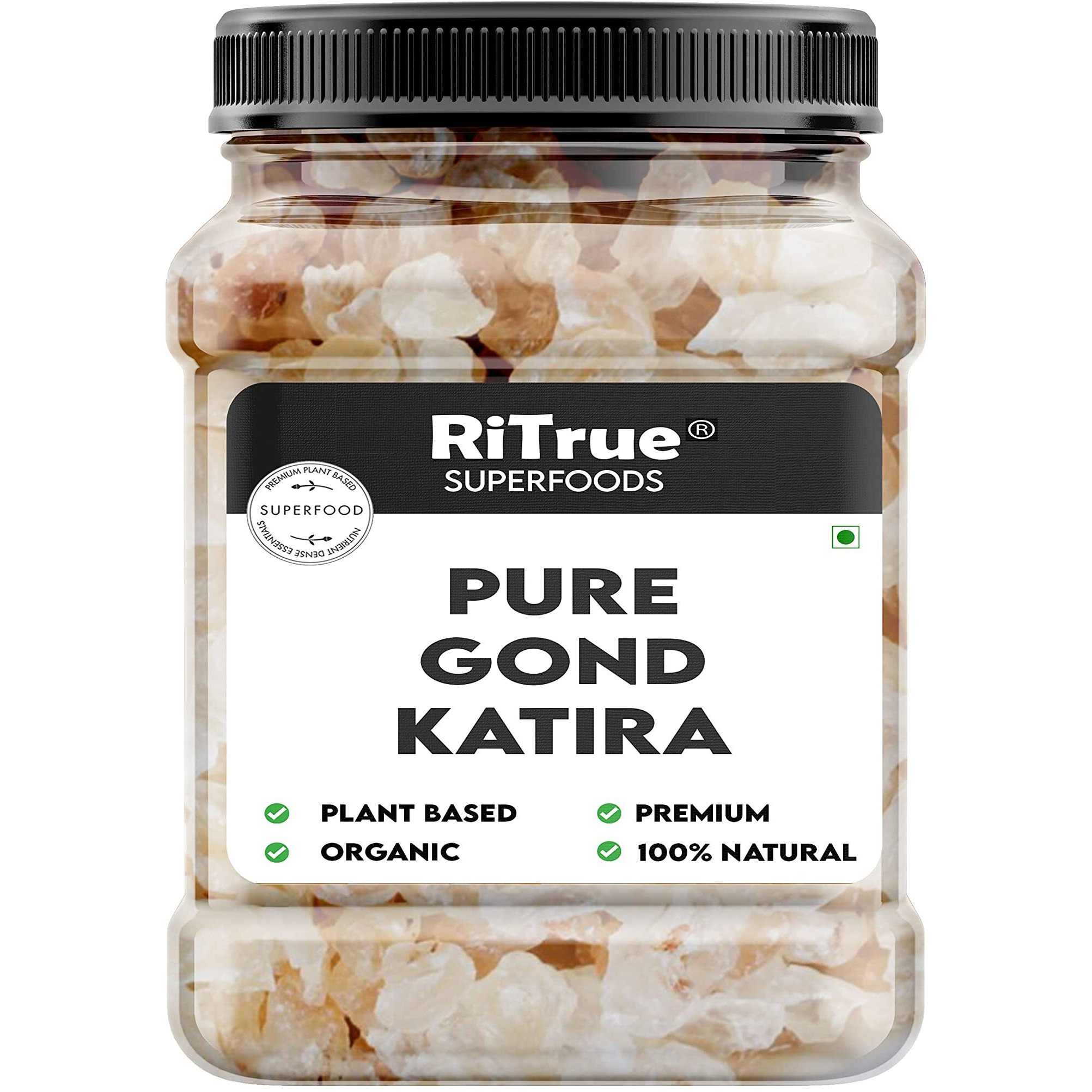 Ritrue - Gond Katira Pure Organic (Edible Gum) - 300 Gm - Tragacanth Crystals |100% Natural | Badam Pisin Almond Gum
