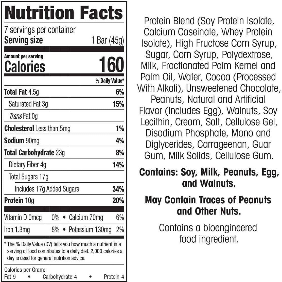 Wonderslim Protein Snack Bar, Caramel Brownie Nut, (7Ct)