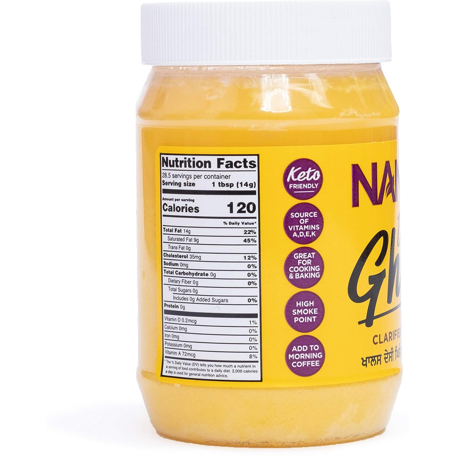 Nanak Desi Ghee Clarified Butter - Premium Quality, Keto Friendly, Certified Paleo, Lactose-Free, Source Of Vitamins A & D Great Alternative For Butter Suitable For Cooking (14 Oz)