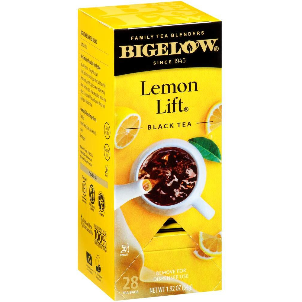 Bigelow Lemon Lift Black Tea Bags 28-Count Box (Pack Of 3) Lemon Flavored Black Tea Naturally & Artificially Flavored