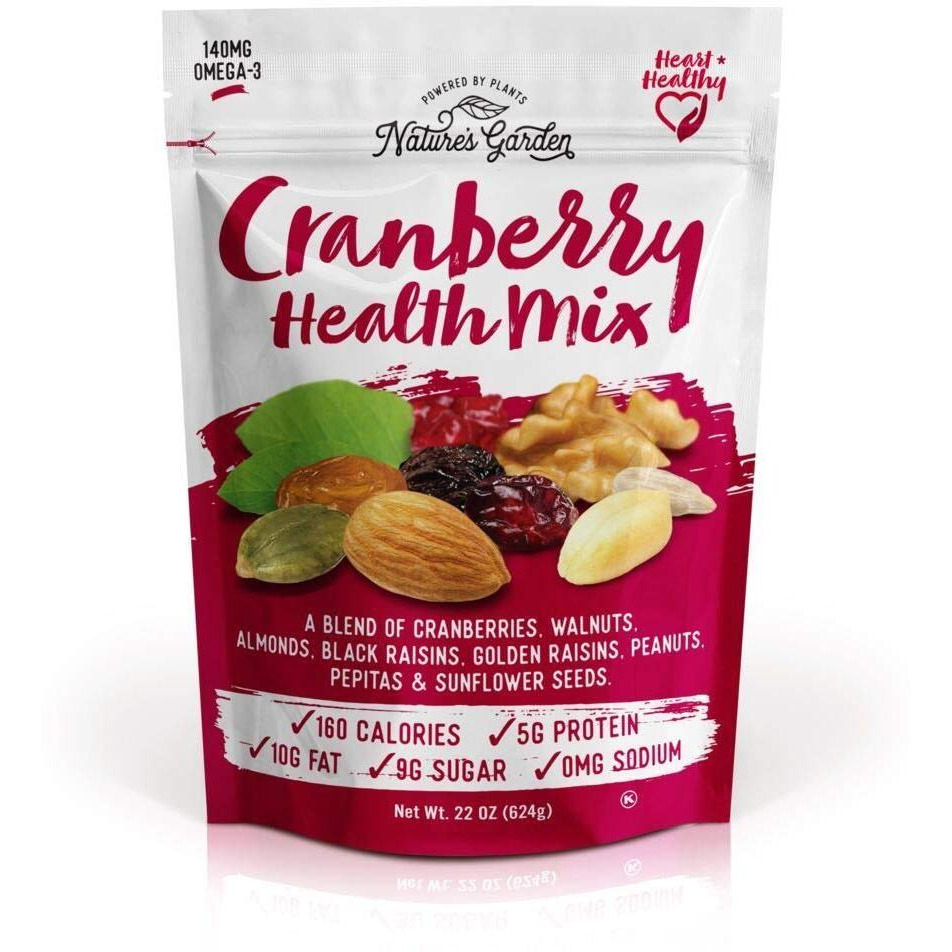 Nature's Garden Cranberry Health Mix - Power Up Omega Deluxe Trail Mix, Heart Healthy, Gluten Free, Antioxidant Rich, Cholesterol Free, Sodium Free, No Artificial Ingredients - 22 Oz Bag (Pack Of 1)